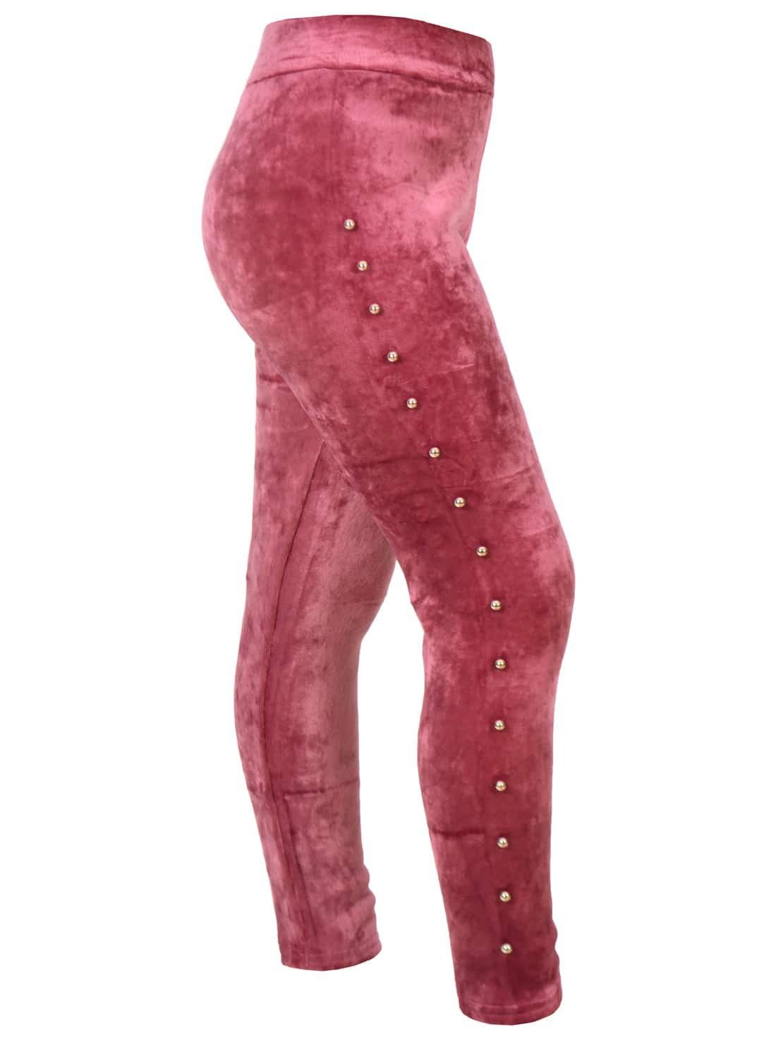 KMISSO Leggings Mädchen Nicki Thermo Hose Leggings Nieten 30533 (1-tlg) mit elastischem Bund