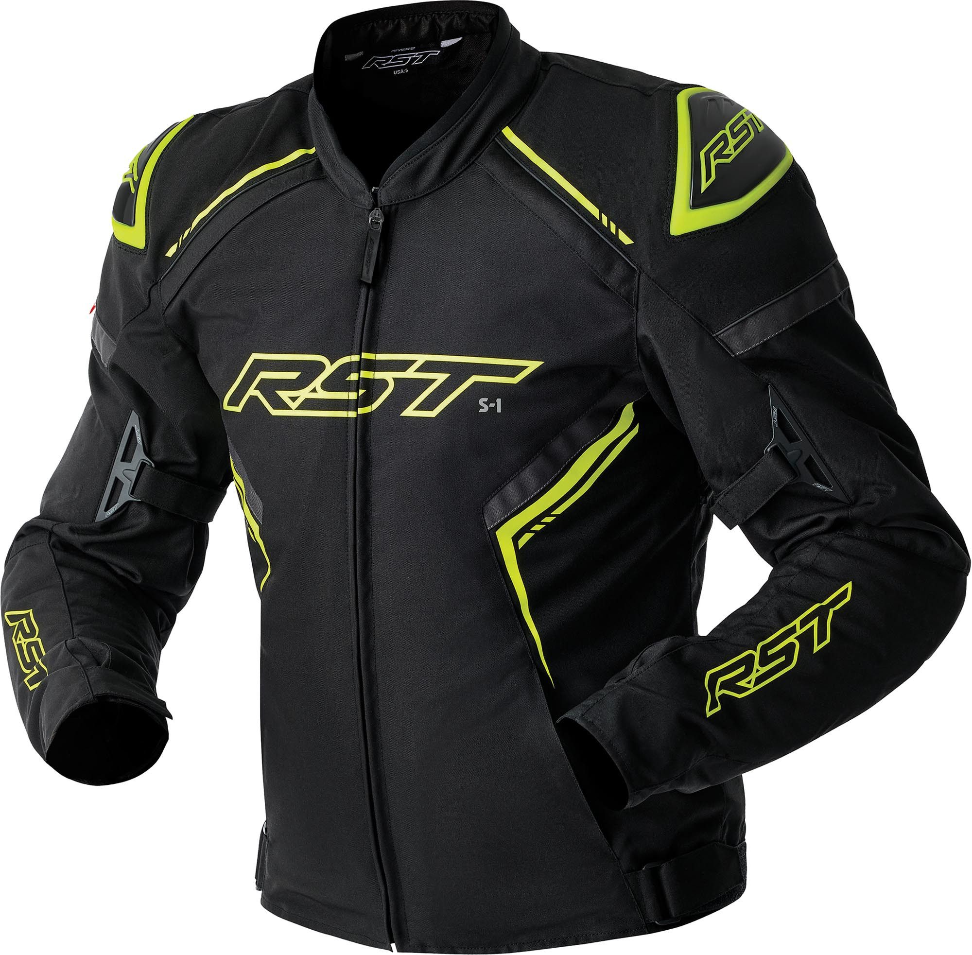 RST Motorradjacke S1 D3O wasserdichte Motorrad Textiljacke Verbindungsreißverschluss,Ellenbogenprotektoren enthalten,herausn