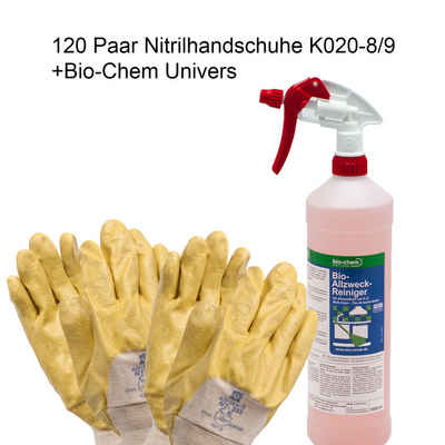 Arbeitshandschuhe 120 Paar Arbeitshandschuhe - K020 Größe 8/9 Nitril + Bio-Chem Univer