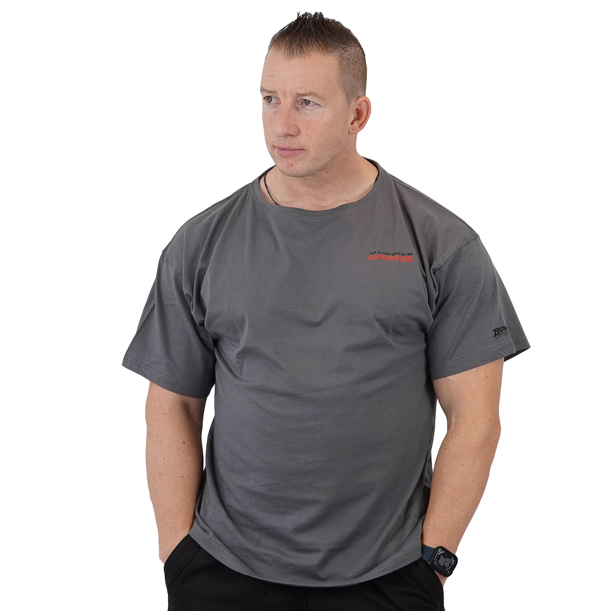 BRACHIAL THE LIFESTYLE COMPANY T-Shirt Brachial T-Shirt "Not Average" stahlgrau
