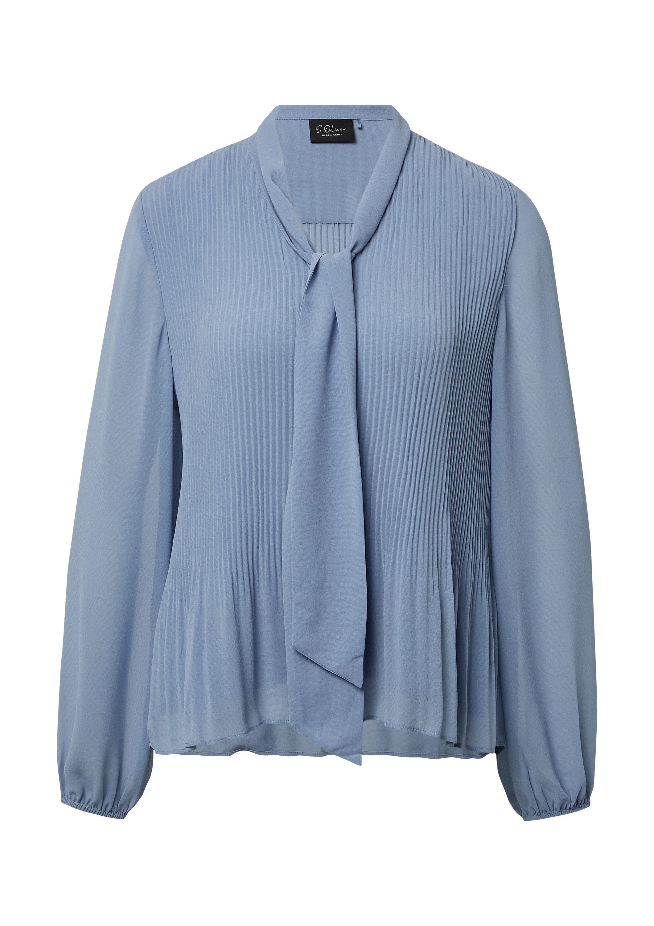 s.Oliver Langarmbluse Bluse Schluppen-Bluse aus plissiertem Chiffon günstig online kaufen