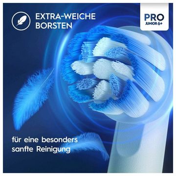 Oral-B Elektrische Zahnbürste Pro Junior, Aufsteckbürsten: 2 St., Drucksensor