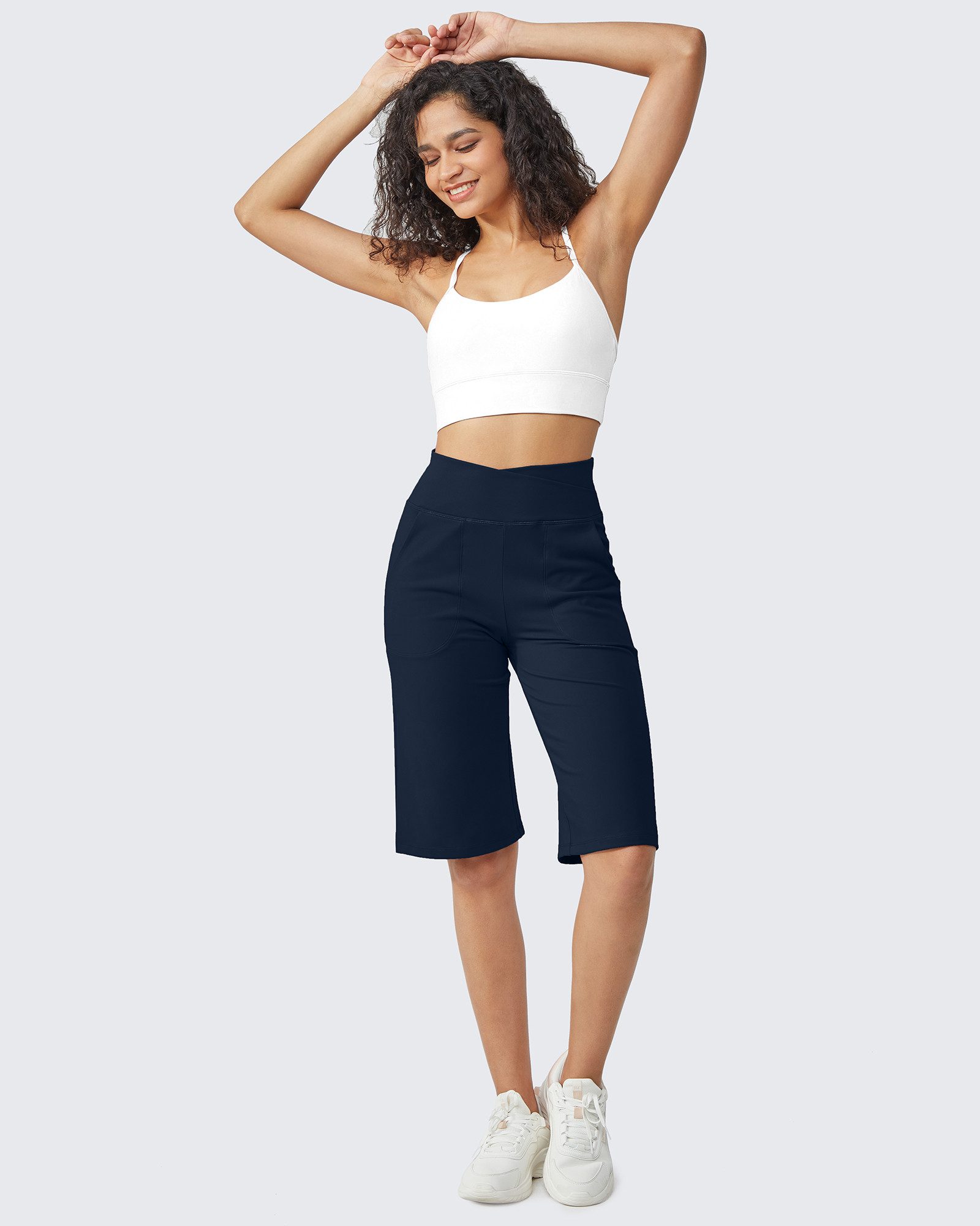 G4Free Caprihose Damen Sommer Jogginghose 3/4 Knielange High Waist Shorts W günstig online kaufen