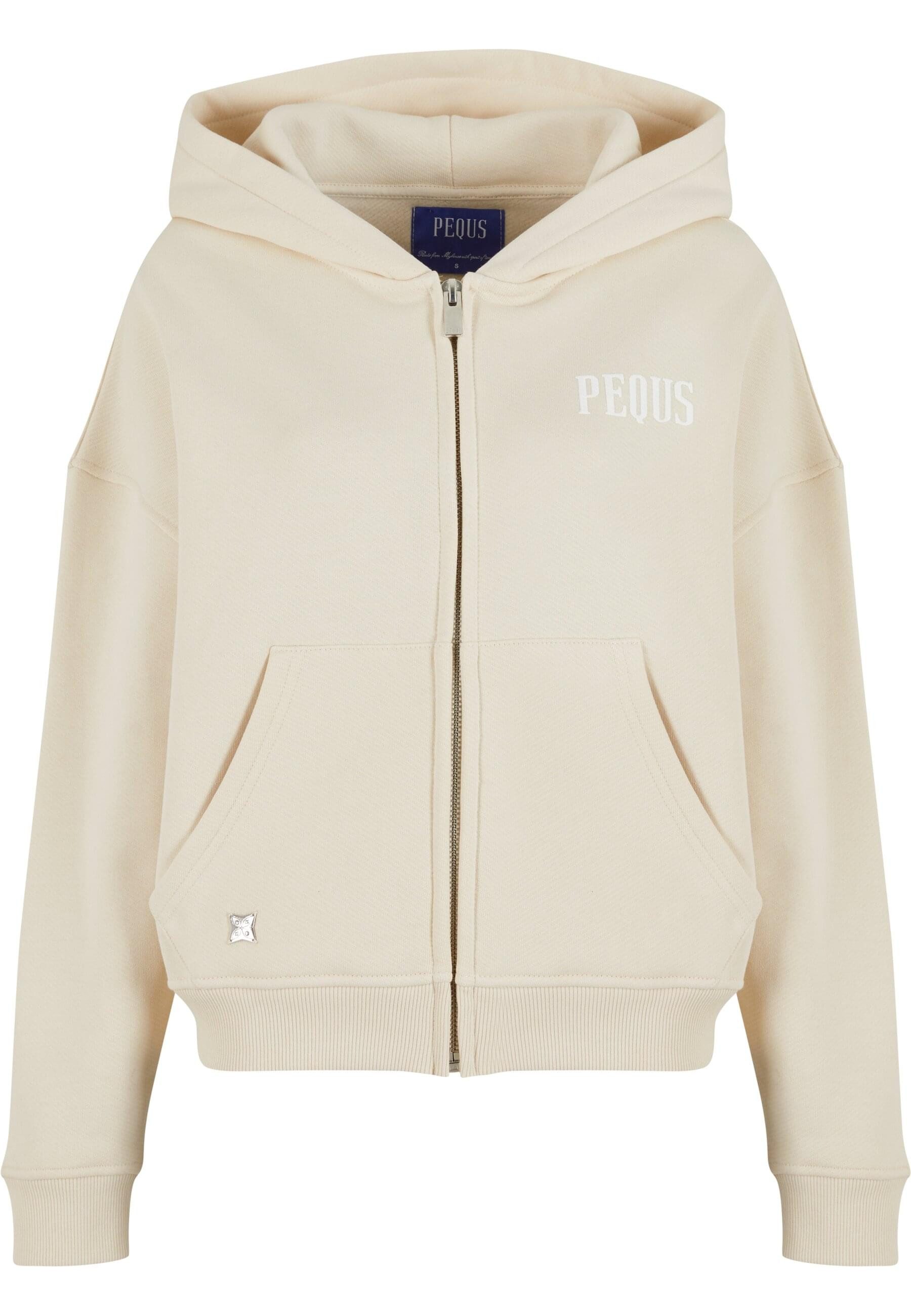 PEQUS Sweatjacke PEQUS PEQUS Back Logo Zip-Hoodie Almond