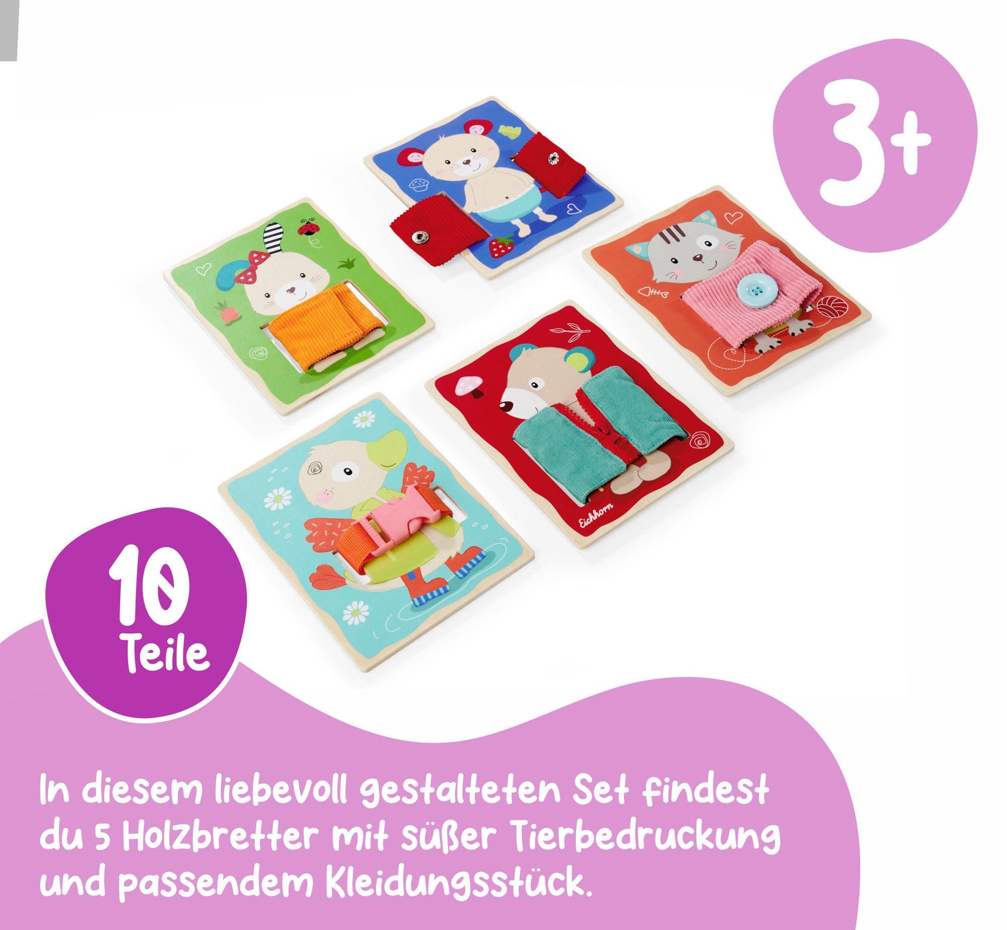 Eichhorn Lernspielzeug Lernbretter Textil (Set, 4-St)