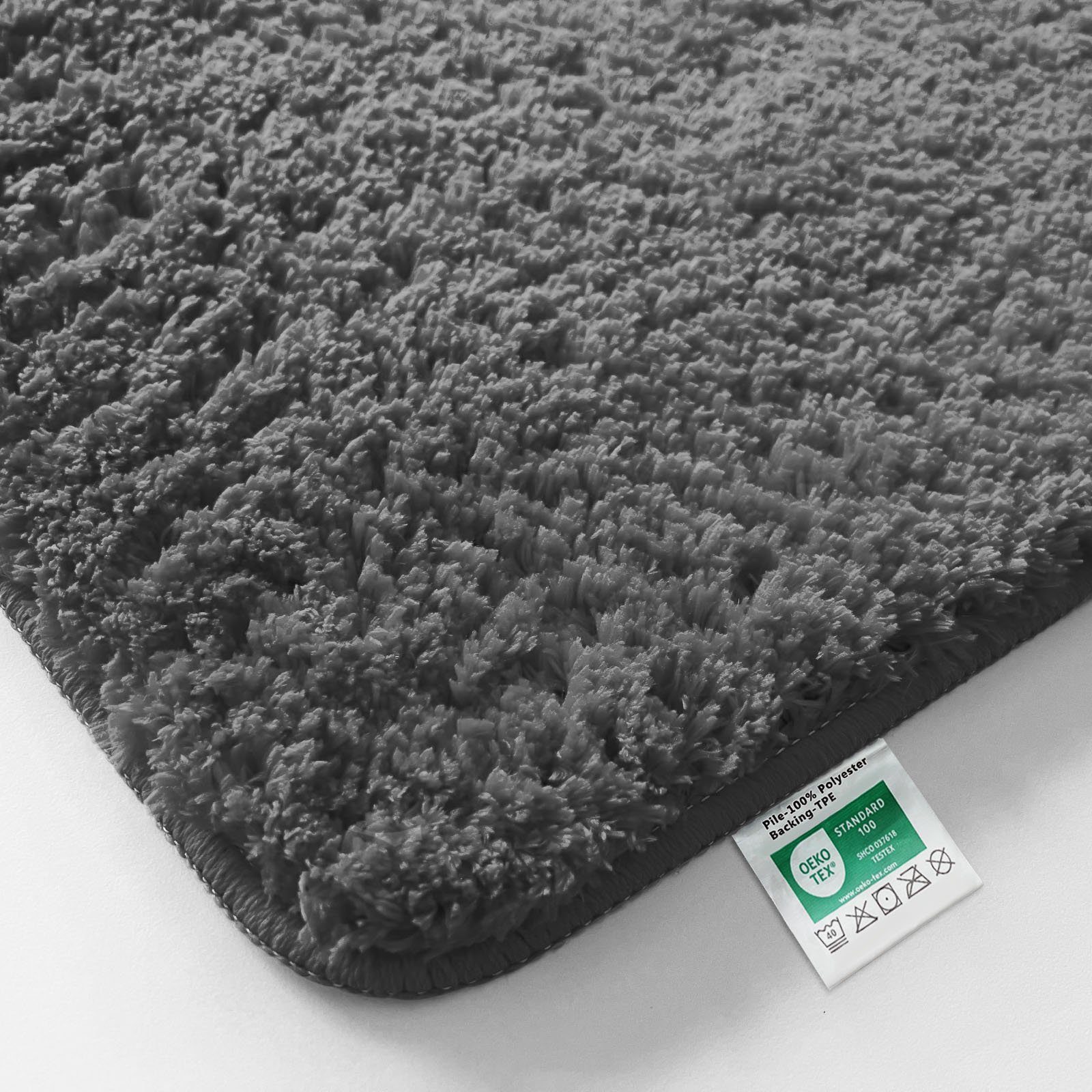 Kubus Badematte Karat Rechteckig, Badteppich, Extrem weicher & dichter Hochflor, Höhe 30 mm, rutschhemmende Latexbeschichtung, Polyester, Polyester, Waschmaschinenfest