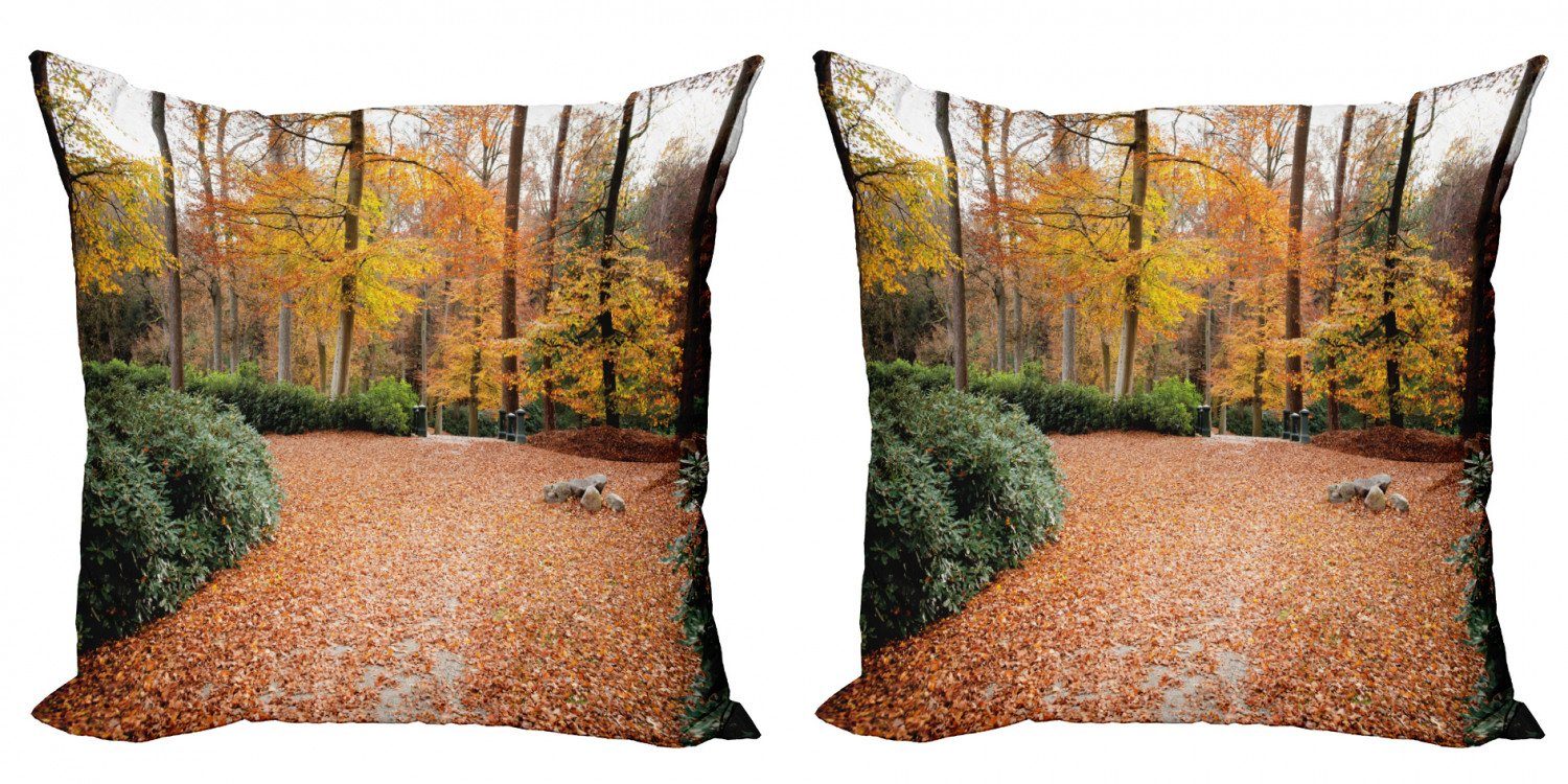 Bäume Natur Abakuhaus Herbstwald Kissenbezüge Doppelseitiger (2 Accent Herbst Digitaldruck, Modern Stück),