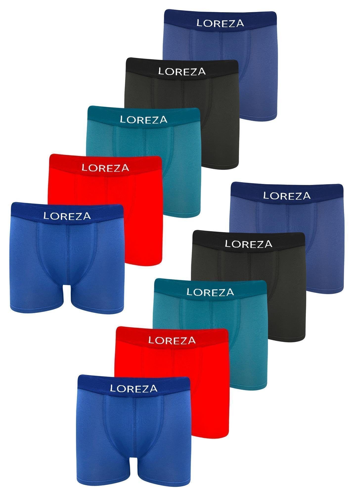 (Set, 10 10-St) LOREZA Boxershorts Boxershorts Unterhosen Baumwolle aus 92-170 Jungen