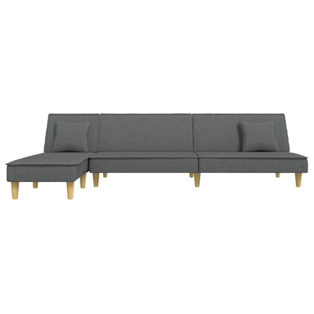 Sofa vidaXL Dunkelgrau 255x140x70 L-Form Schlafsofa Stoff cm in