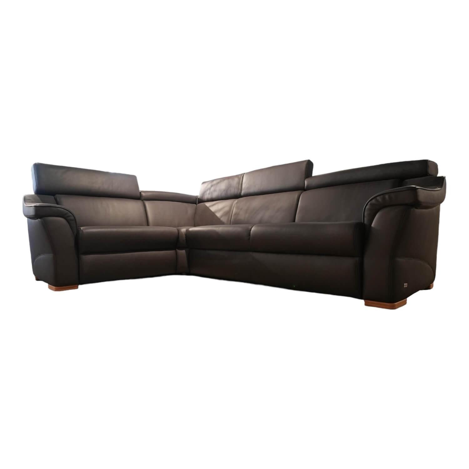 himolla Ecksofa Ecksofa 1950 Leder 33 Longso Coffee Schwarz Anthrazit