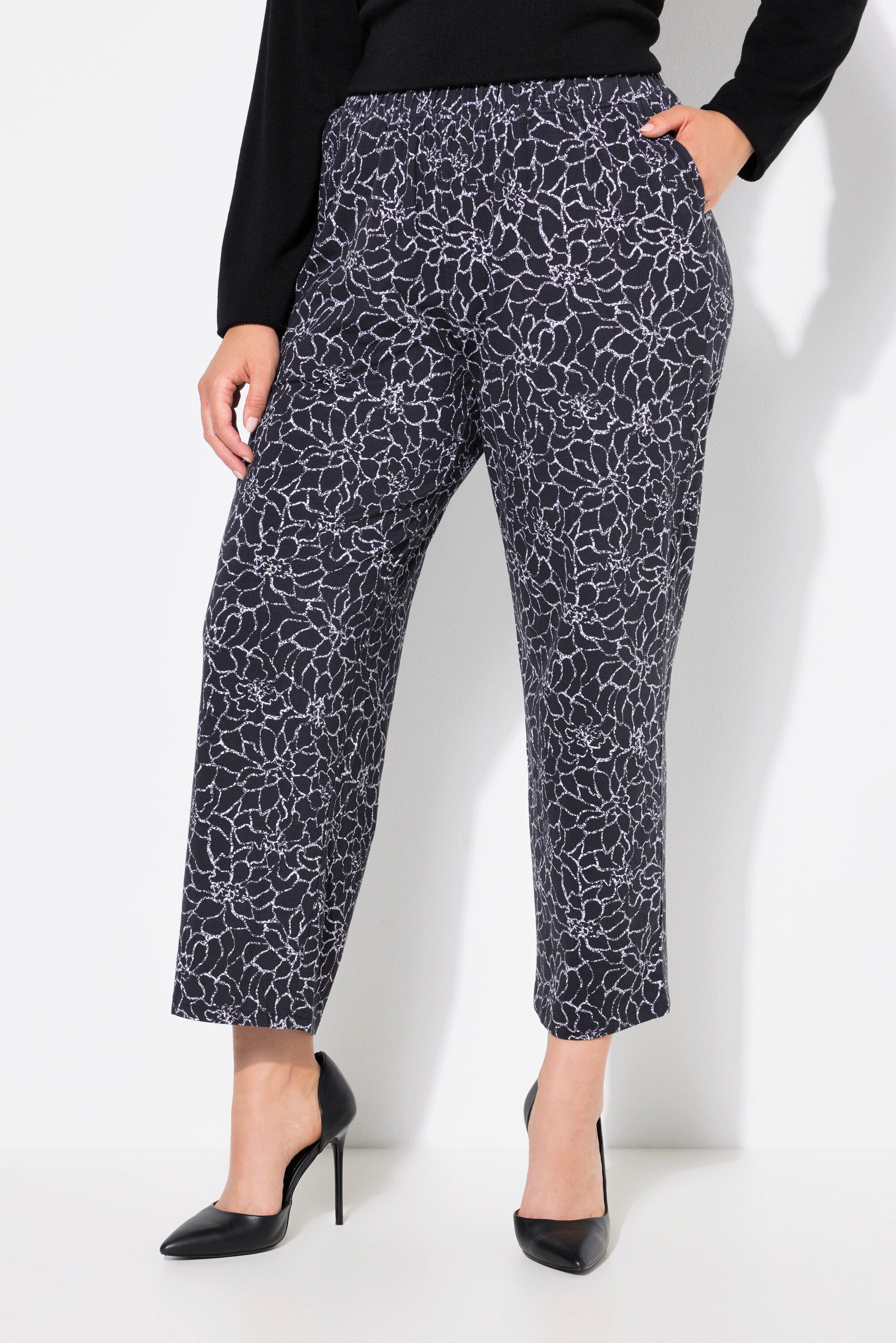 Ulla Popken Schlupfhose 7/8-Jerseyhose bedruckt weites günstig online kaufen