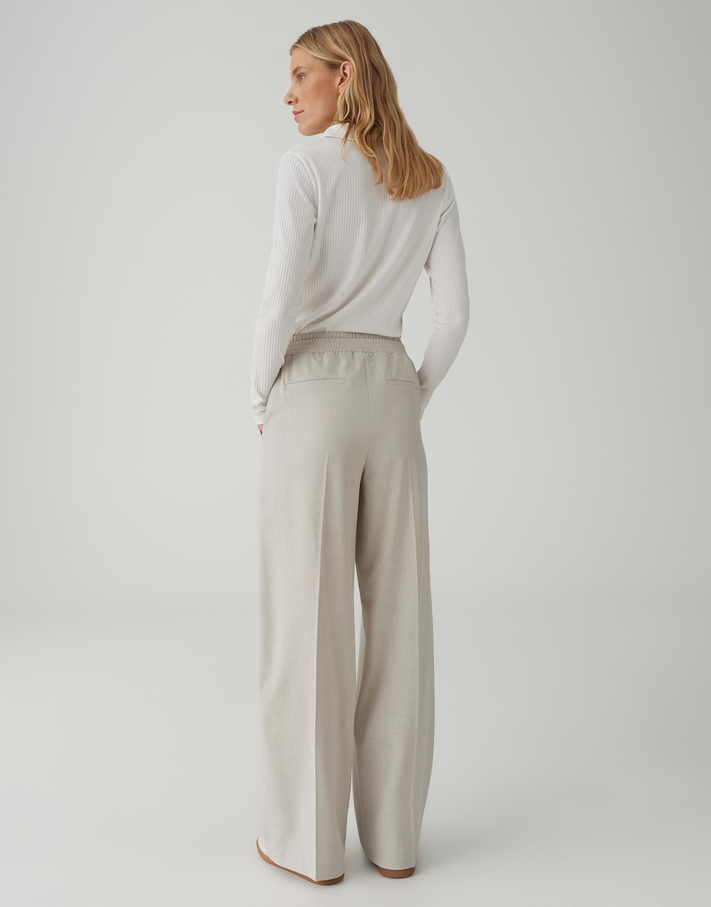 OPUS Stoffhose Marou bold mit doppeltem Komfortbund weiter, gerader Beinverlauf, weicher Griff, elastisch