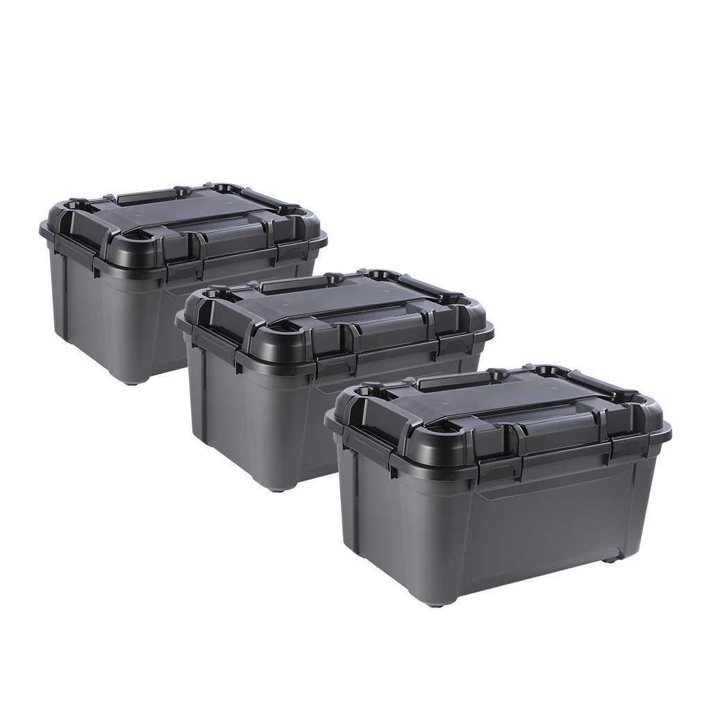 Kreher Aufbewahrungsbox 'Bunker' aus Kunststoff, wasserdicht & stapelbar, Set wählbar