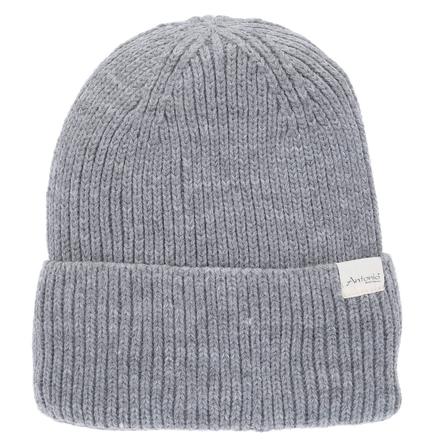 Antonio Strickmütze Antonio Winter Strickmütze Beanie mit Umschlag hell gra günstig online kaufen