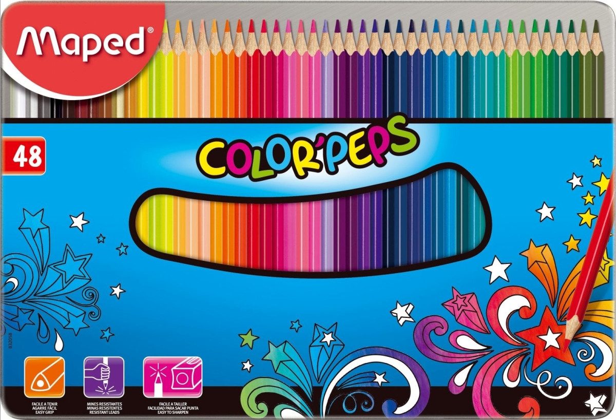 MAPED Buntstift Buntstift Color'Peps Erwachsene VE=48 Farben Metallbox