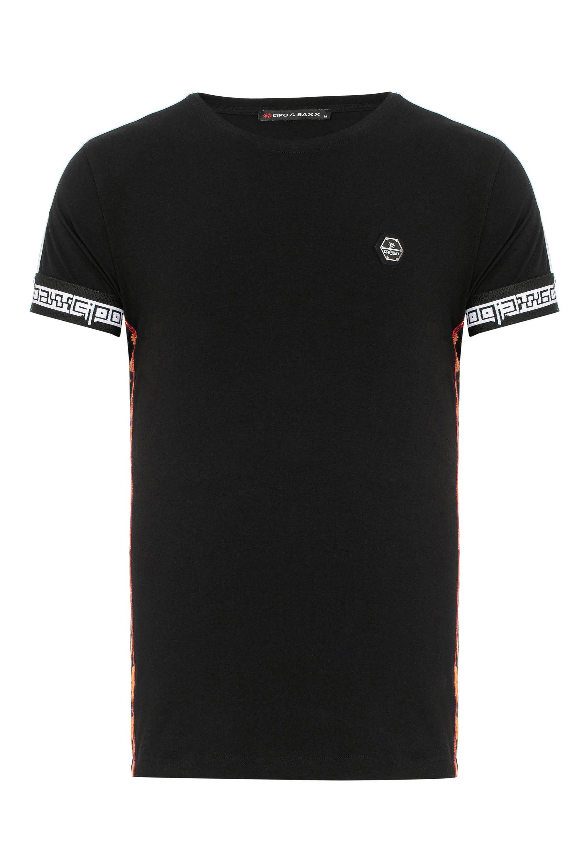 Cipo & Baxx schwarz T-Shirt im Design sportlichen