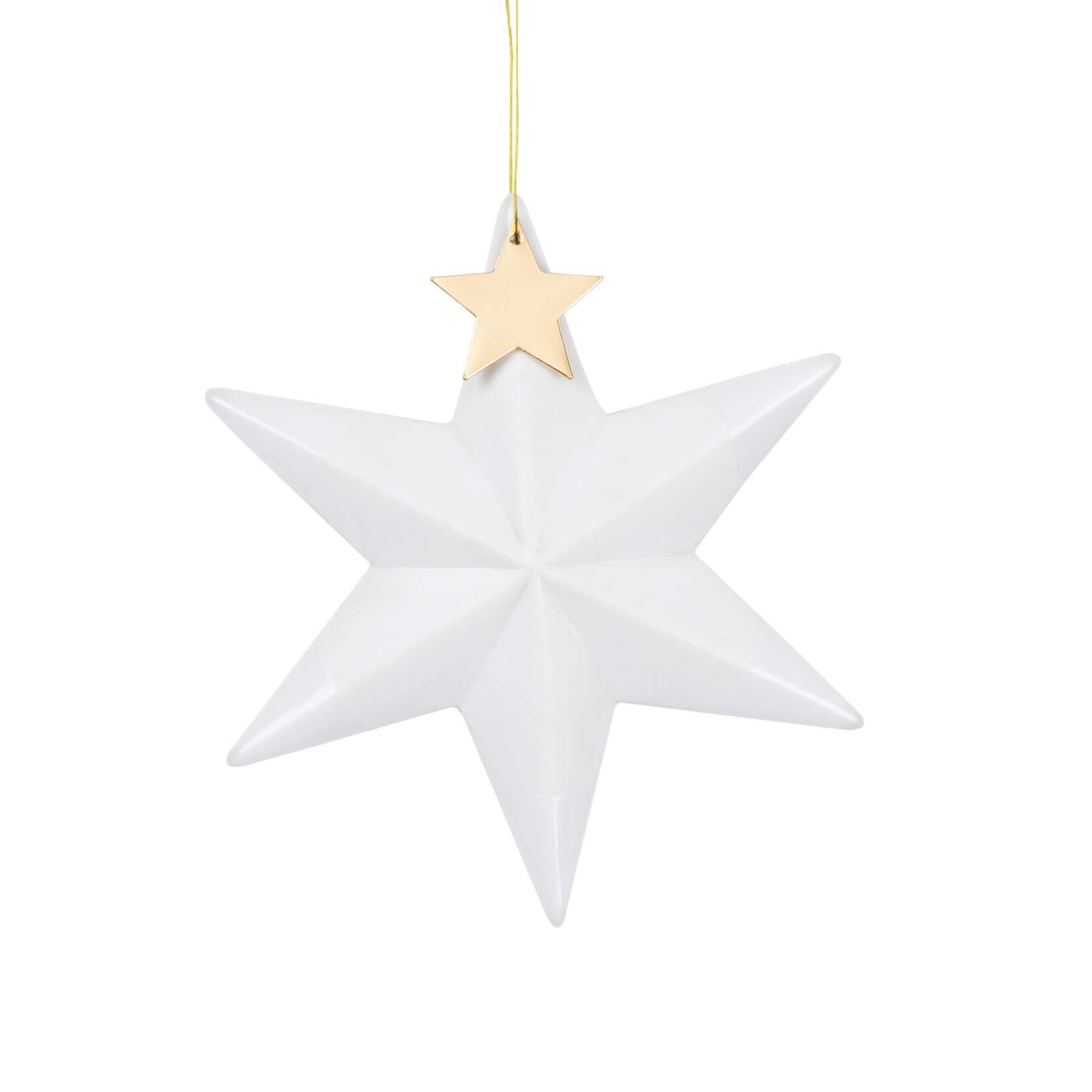 Räder Design Christbaumschmuck Porzellanstern Goldstern