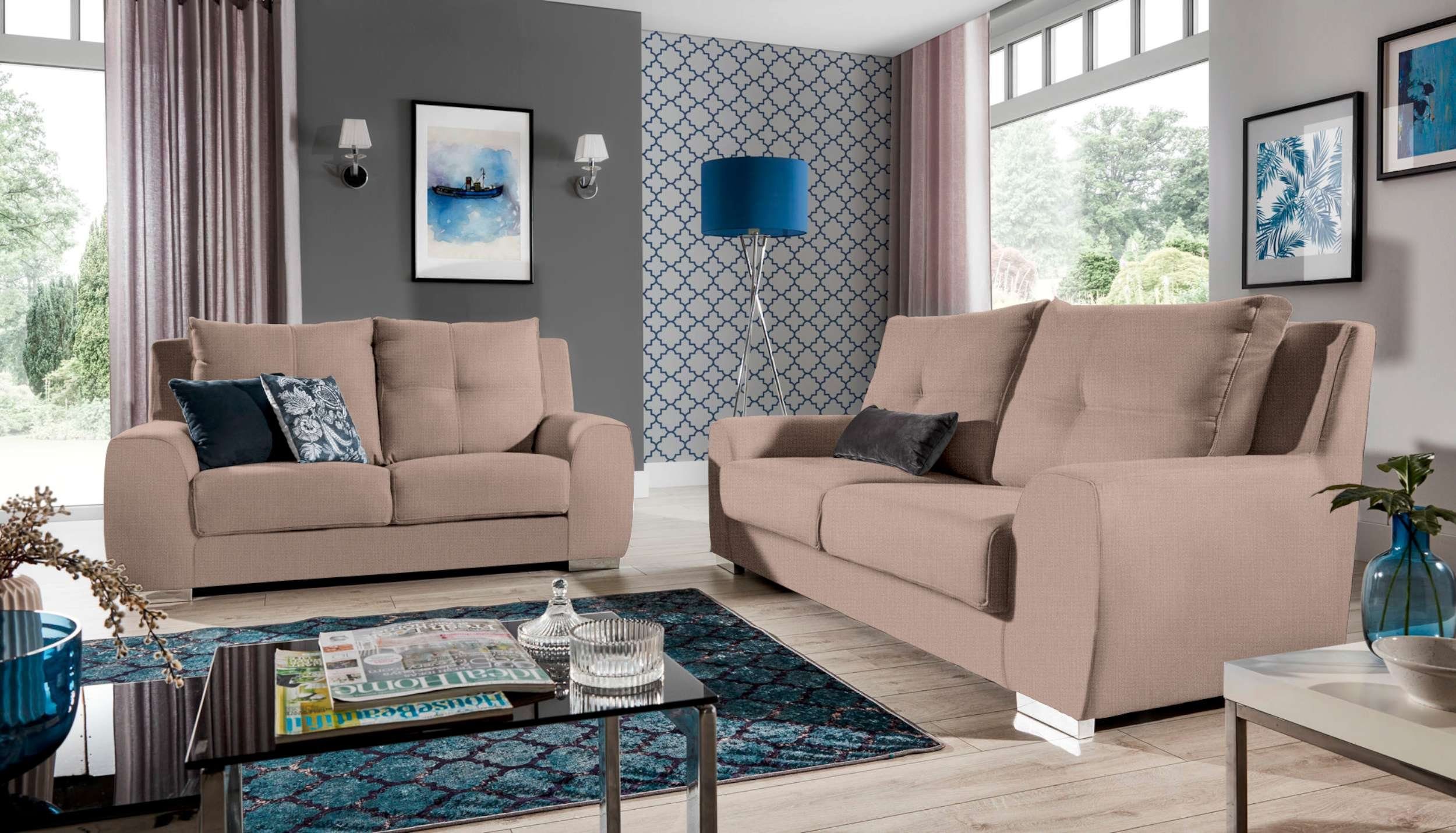 Stylefy Polstergarnitur Bastia, (Set (2-tlg), Relaxfunktion, mit Couchgarnitur), Design, stellbar 2x2-Sitzer Raum im Modern aus bestehend frei Sofa