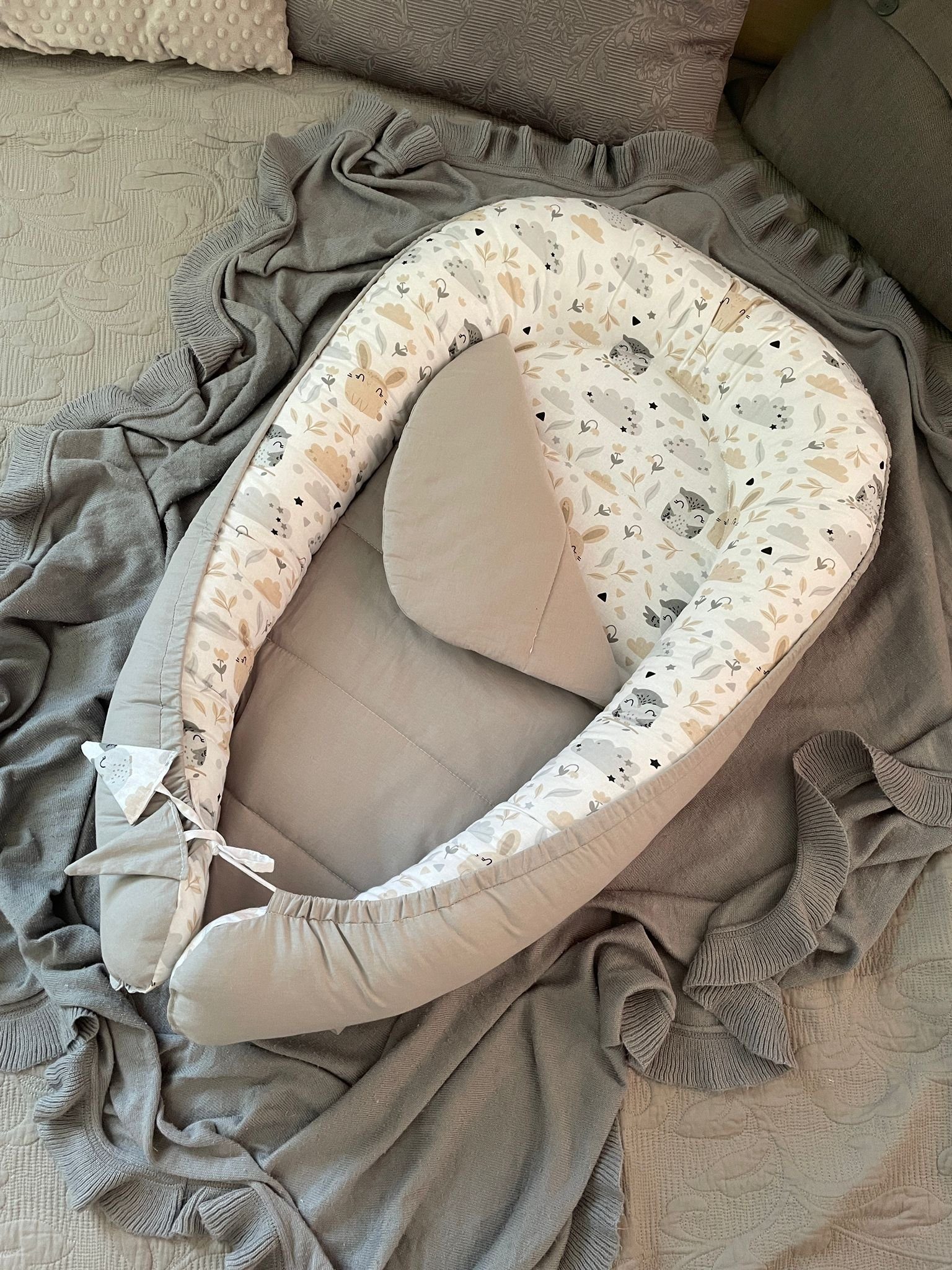 Loolay Bettnestchen BIO BAUMWOLLE BABYNEST Babykokon Neugeborene Babyaustat günstig online kaufen