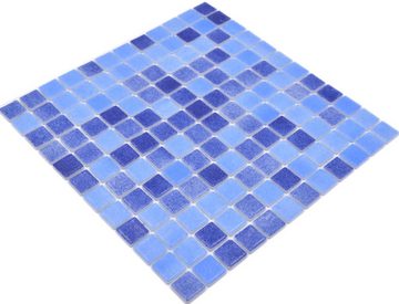 Mosani Mosaikfliesen Mosaikfliese Poolmosaik Schwimmbadmosaik blau mix antislip