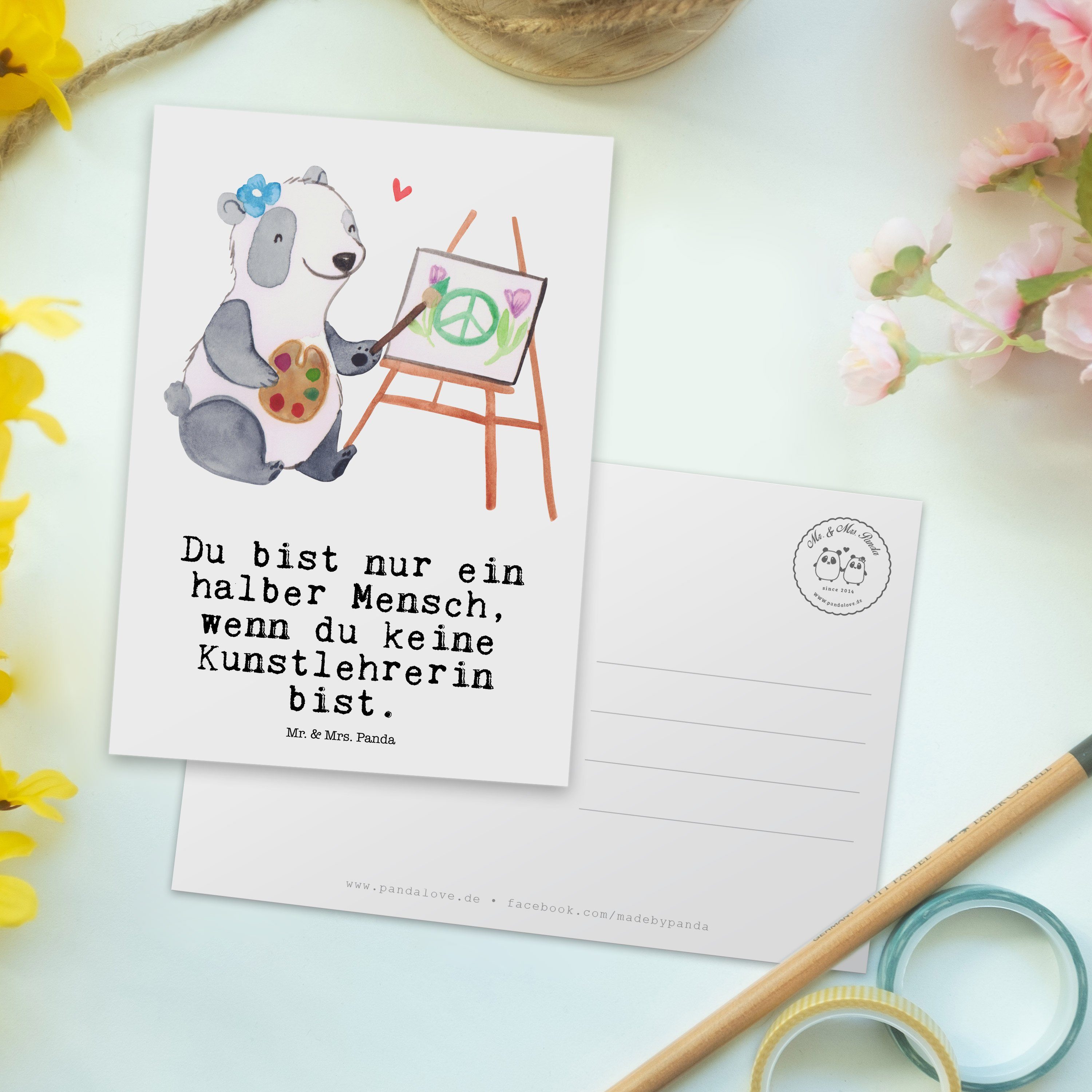 - Herz Geschenk, Weiß Mrs. Kunstlehrerin Postkarte mit Dankeskarte, Mr. K - & Panda Mitarbeiter,