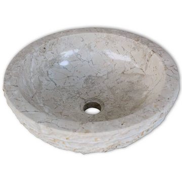 vidaXL Waschbecken Waschbecken Marmor 40 cm Creme