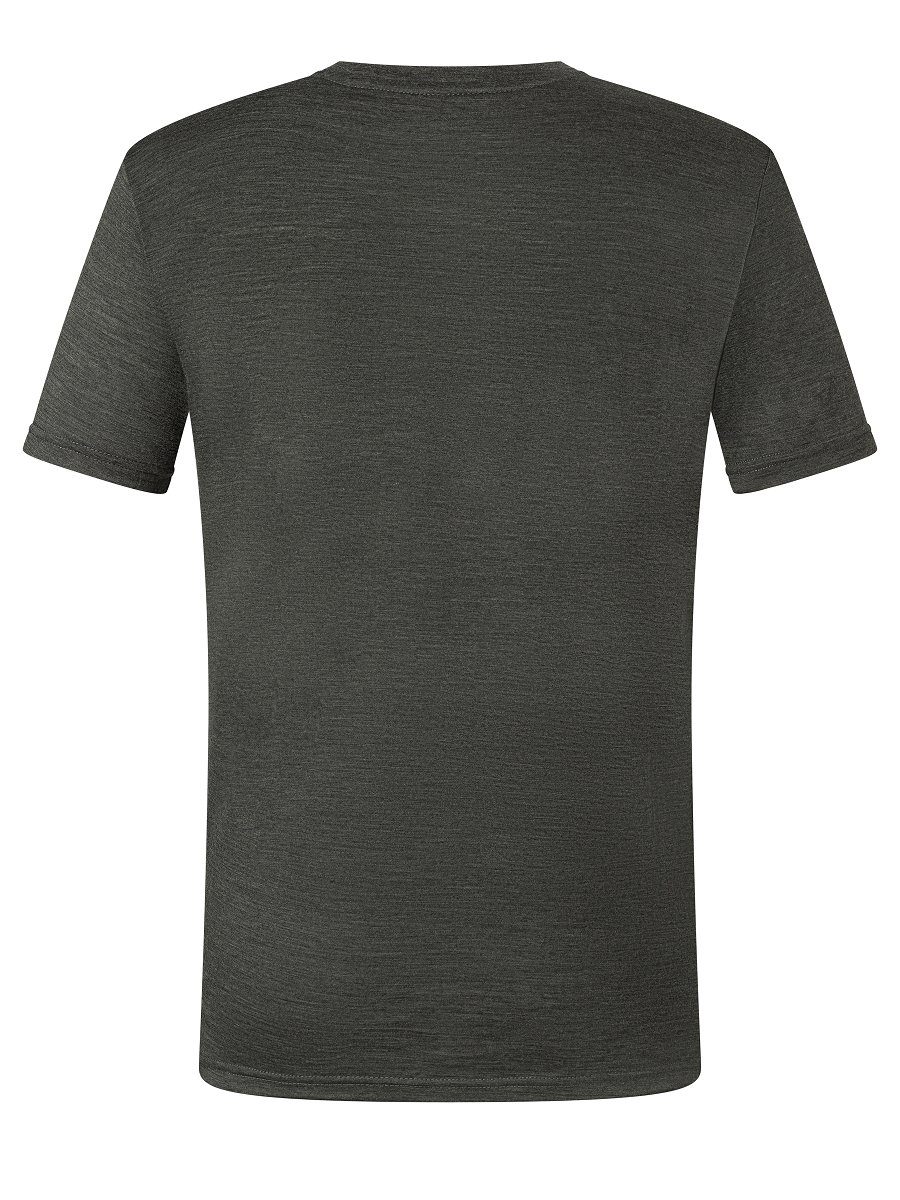 Grey/Aurora T-Shirt Merino-Materialmix Pirate Melange/Feather GOGGLE Merino Print-Shirt TEE formstabiler M Red Grey SUPER.NATURAL