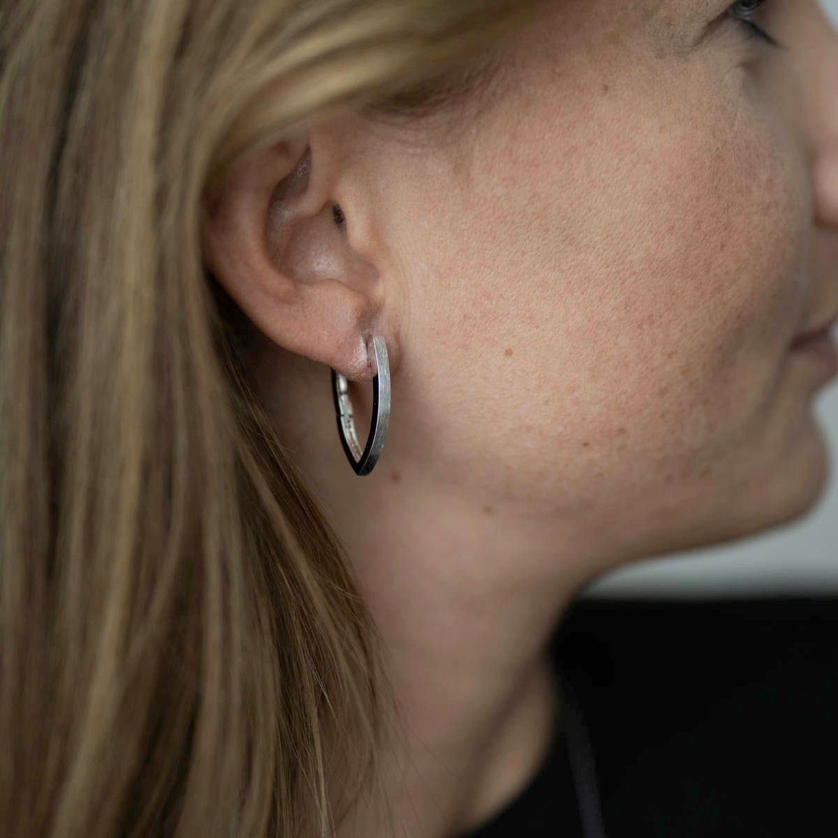 Materia Klappcreolen Spitze Creolen oval mattierte Optik SO-153, 925 Sterli günstig online kaufen