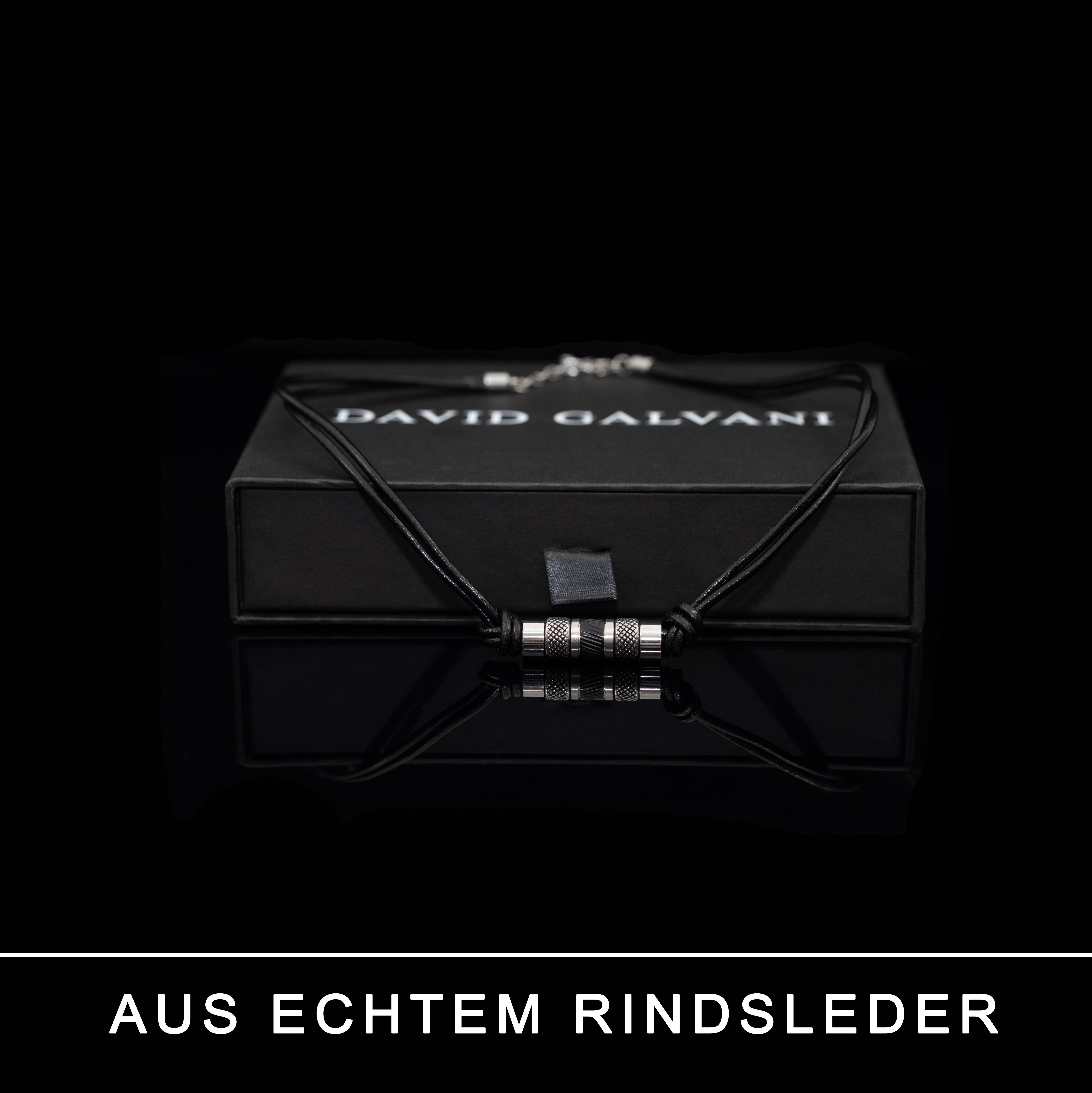 David Galvani Kette mit Anhänger Herren Männer Lederkette 4 günstig online kaufen