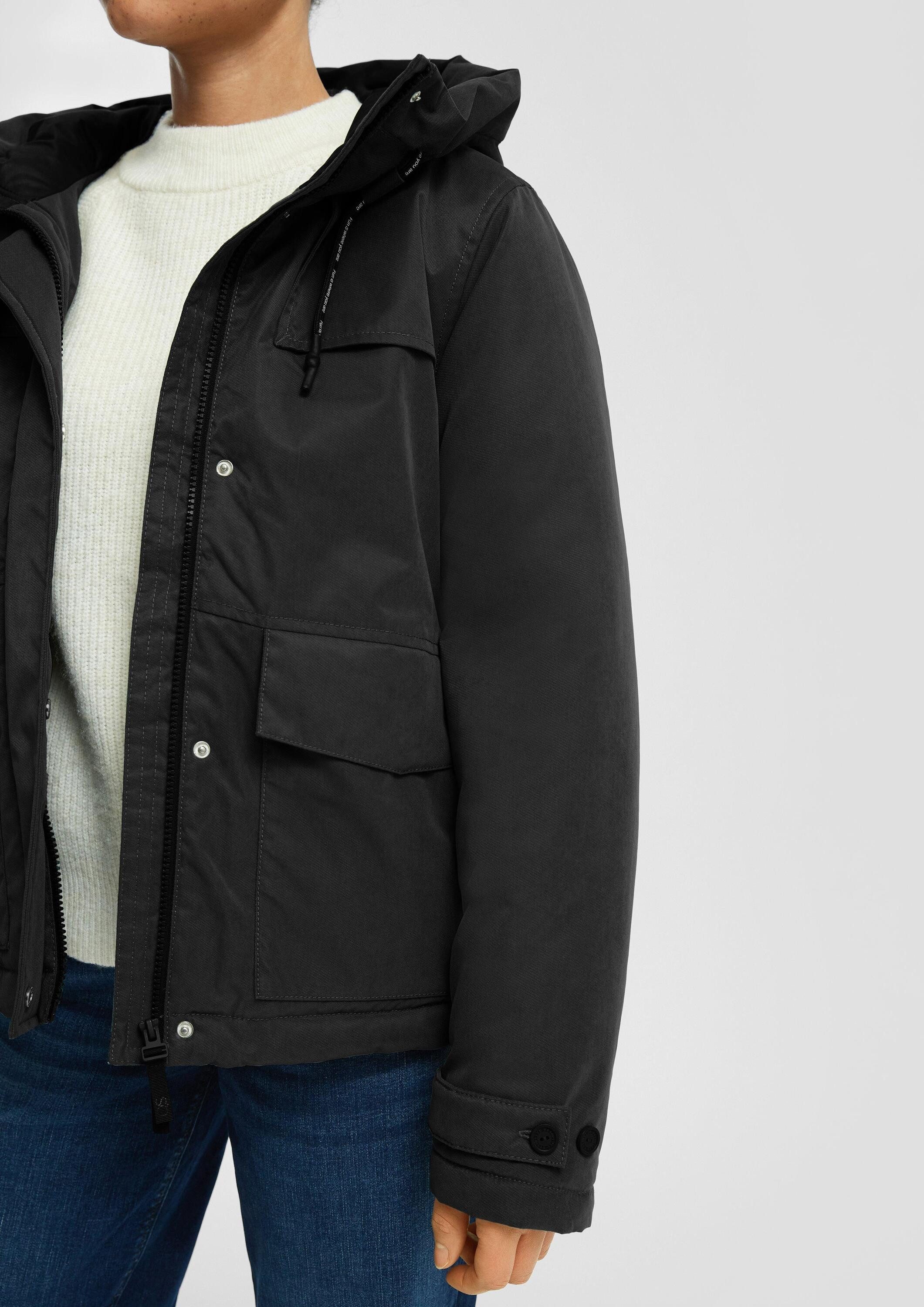QS Winterjacke Outdoor-Jacke Gefütterte Jacke mit Kapuze