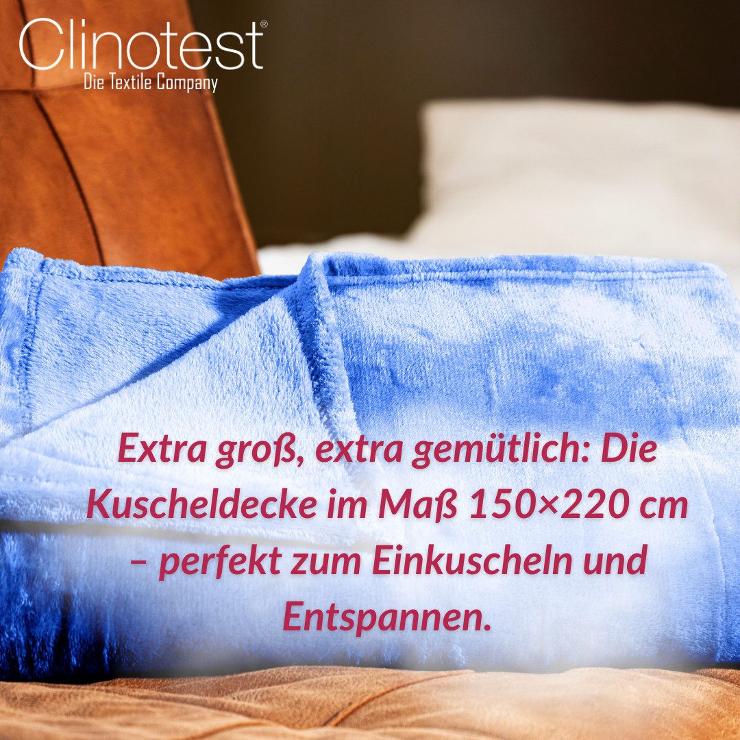 Wohndecke Kuscheldecke aus 100% Polyester, 150x220 cm, Clinotest, Kochfest ohne Einlaufen oder Fusseln, auch als Sofadecke & Tagesdecke – Bild 3 von 5