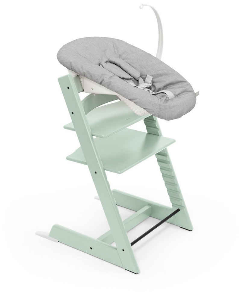 Stokke Hochstuhl Tripp Trapp® Bundle Kinderhochstuhl plus Newborn Set zum Angebotspreis, Höhen- und tiefenverstellbare Sitz- und Fußplatten