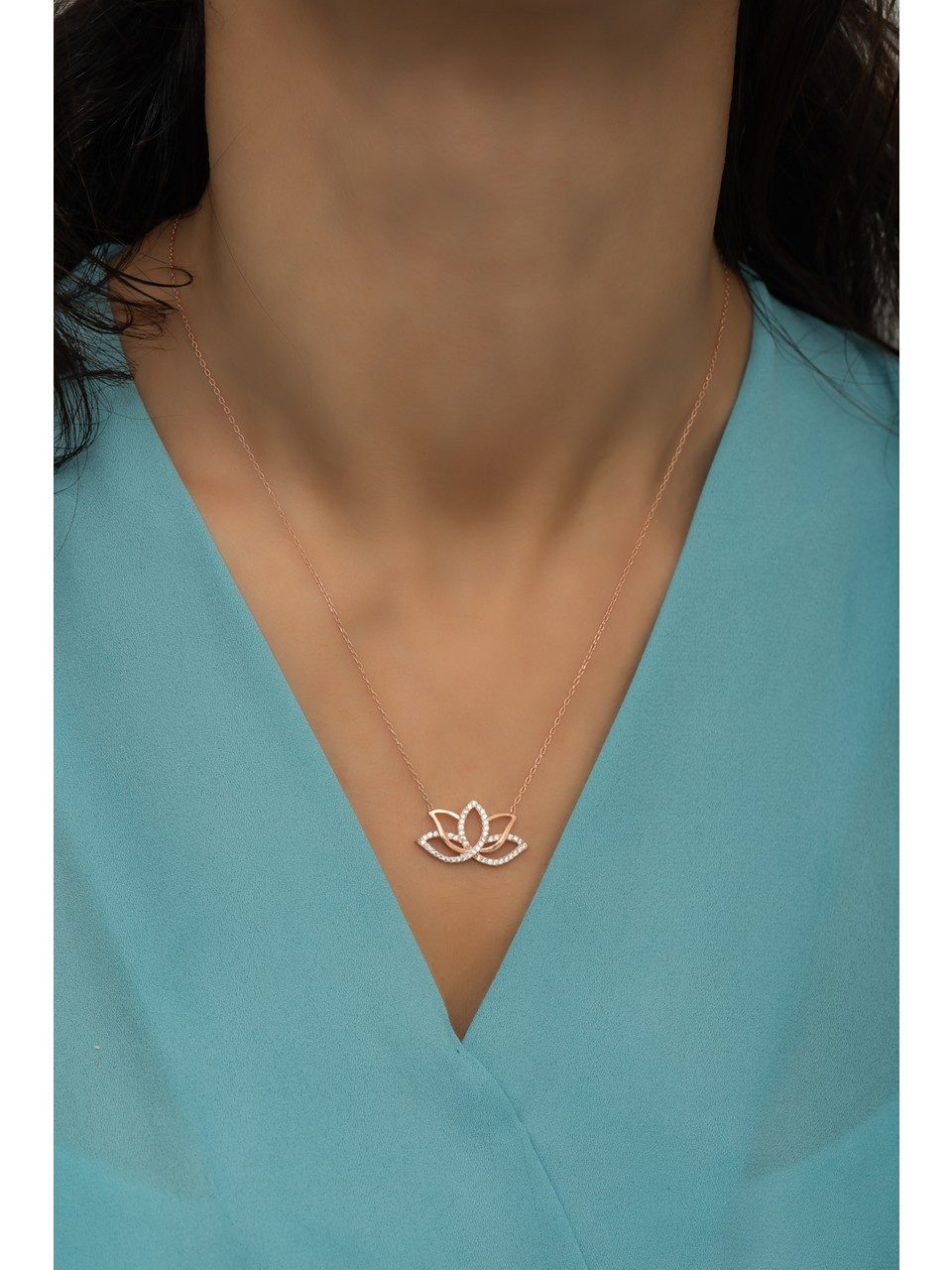 Nisan Ohrring-Set, Sterling Silber Lotusblume Halskette mit Zirkonia – Rosé günstig online kaufen