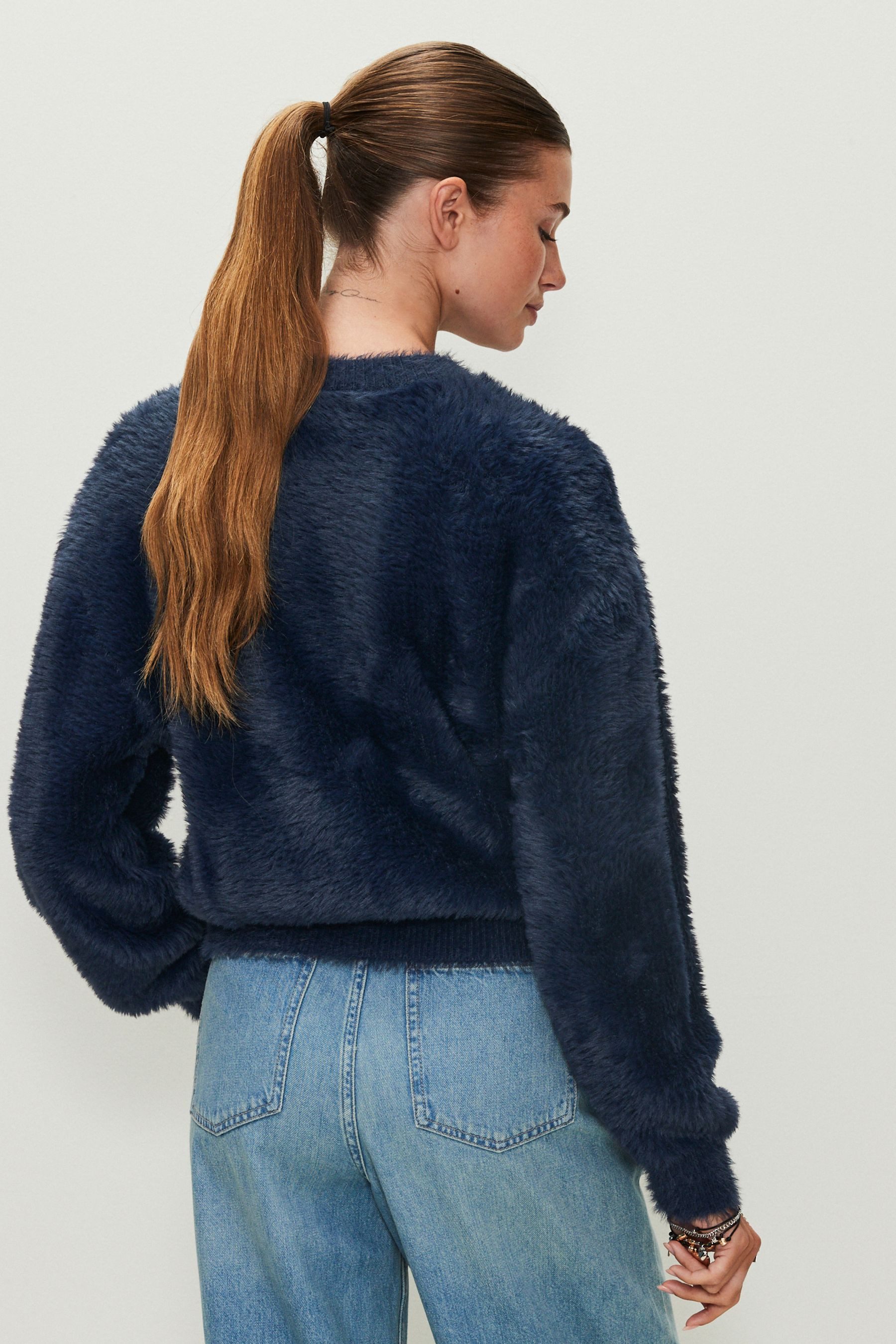 Next Rundhalspullover Strukturierter Rundhalspullover, Bär (1-tlg) günstig online kaufen