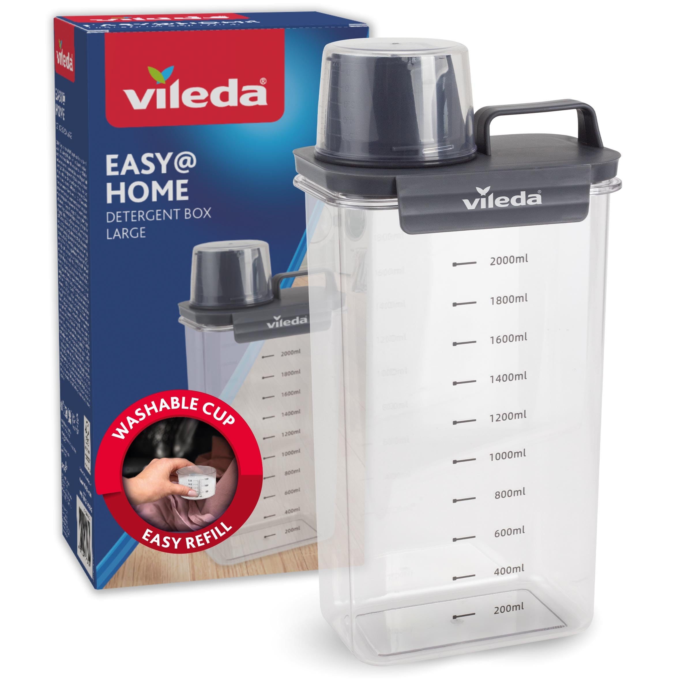 Vileda Aufbewahrungsbox Waschmittelbox grau 2300ml (Set), günstig online kaufen