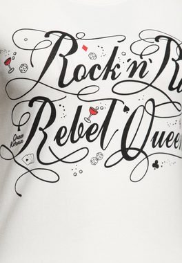 QueenKerosin Print-Shirt Rock'n'Roll Rebel Queen (1-tlg) mit Statement Vintage Front Print