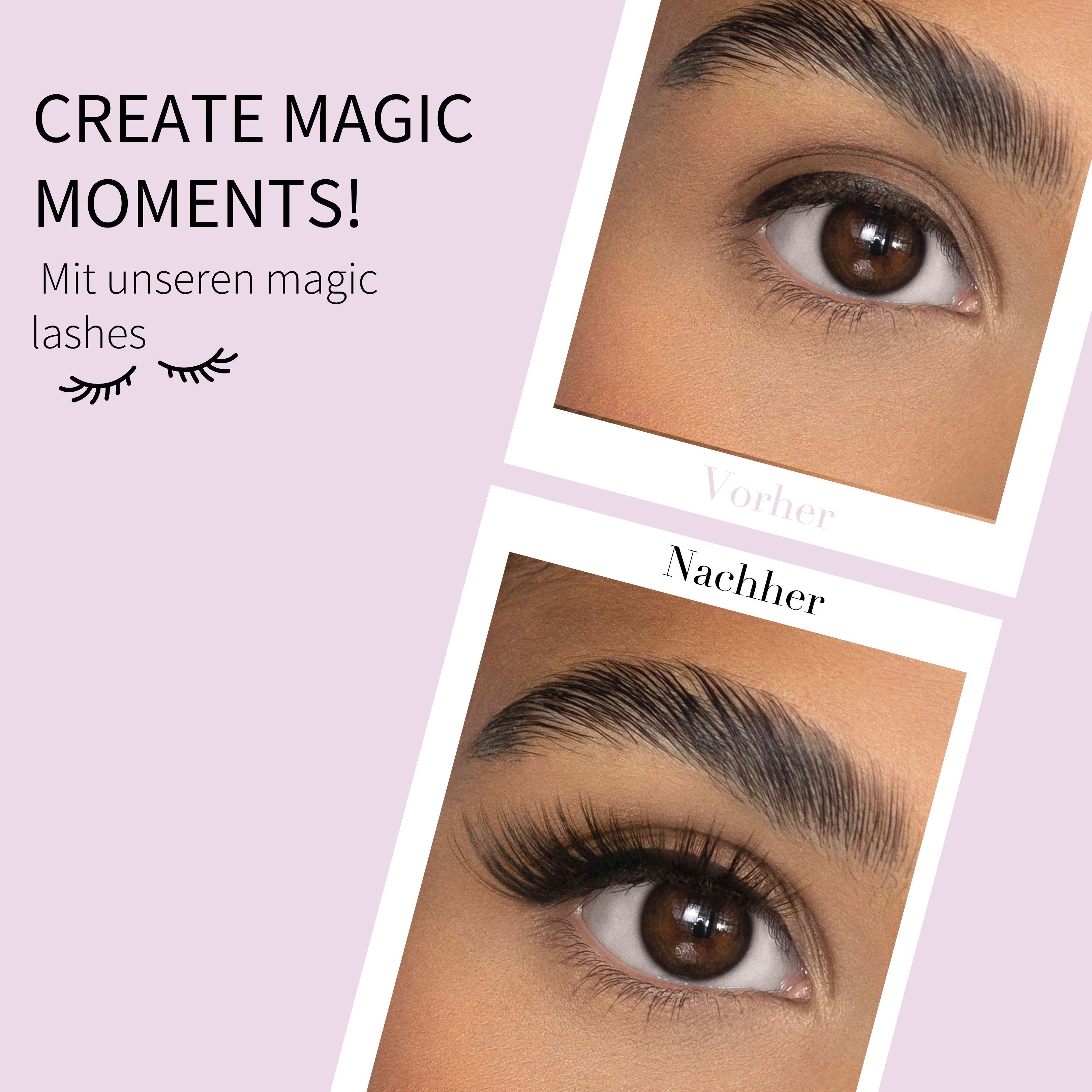 fleeky Bandwimpern Magic Lashes Sweety - natürliche Wimpern, zarte Alltagswimpern mit offenem Blick – vegan, flexibel, 20× nutzbar