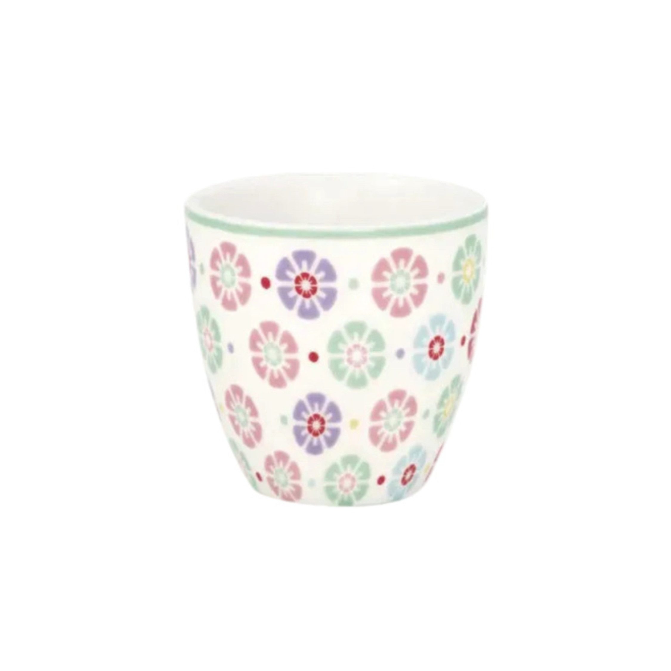 Greengate Espressotasse Greengate – Mini Latte Cup Rike Weiß/Geblümt