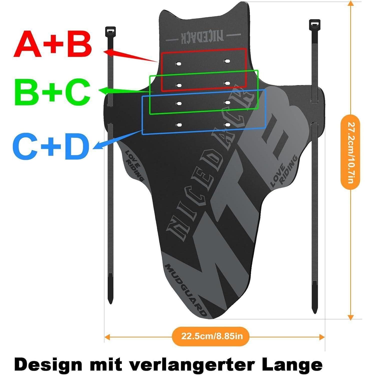 LuxusKollektion Schutzblech Schutzbleche MTB 2 20 29 Zoll Vorne Hinten nicht zutreffend Grau