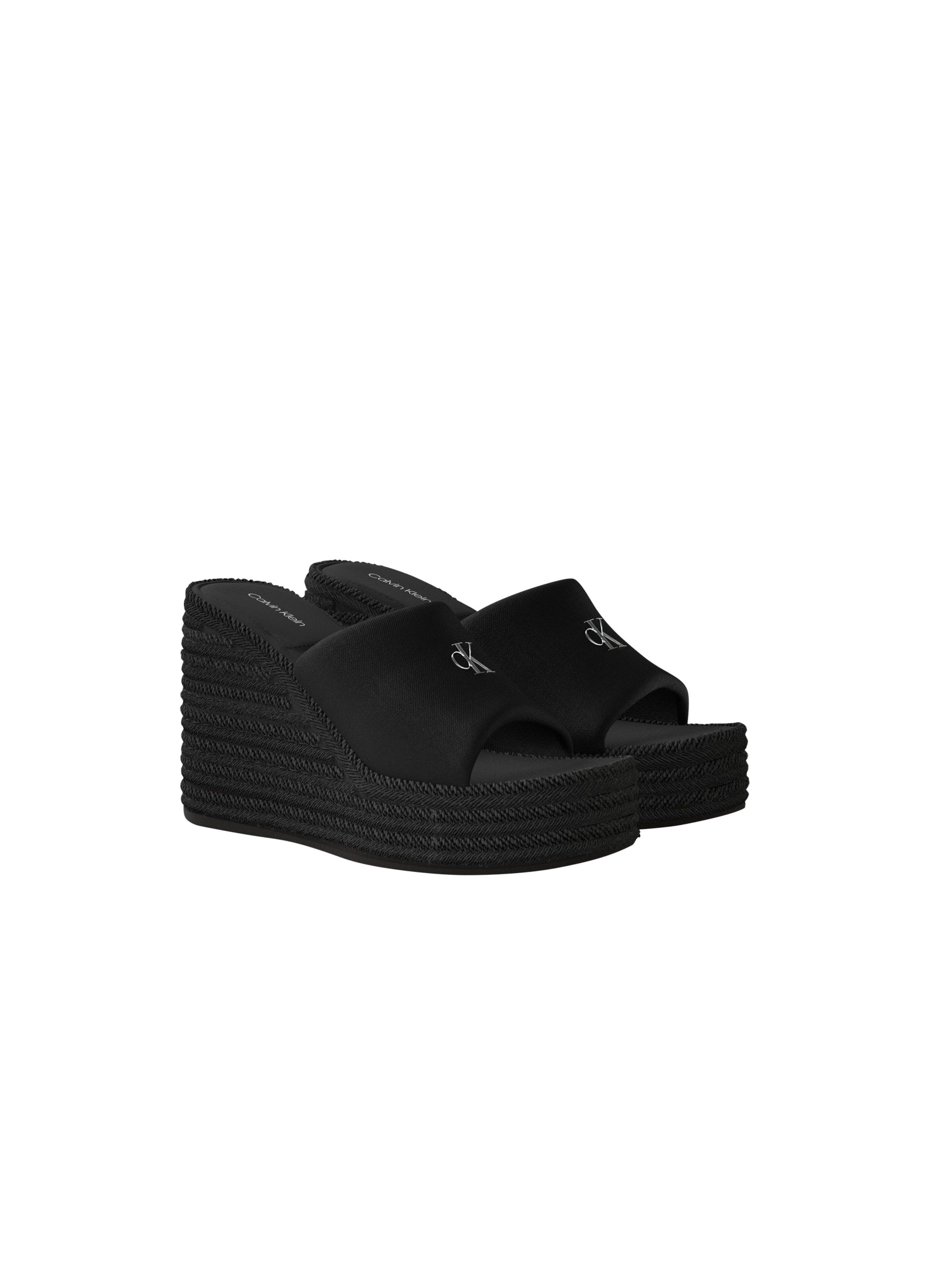 Calvin Klein Keilpantolette Sommerschuh, Urlaubsschuh mit Plateau und Jutebesatz
