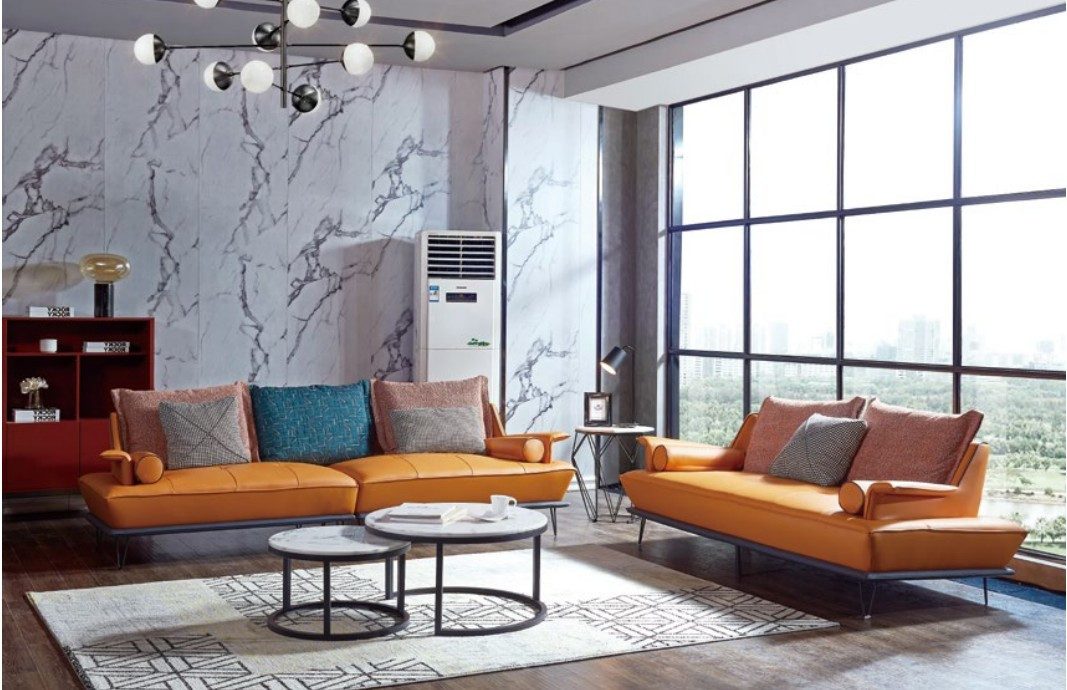 JVmoebel 4-Sitzer Großzügiges 4-Sitzer Sofa in Orange für das Wohnzimmer, Made in Europa