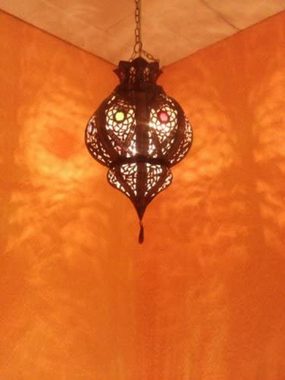 Marrakesch Orient & Mediterran Interior Deckenleuchte Orientalische Lampe Pendelleuchte Rostfarben Damla