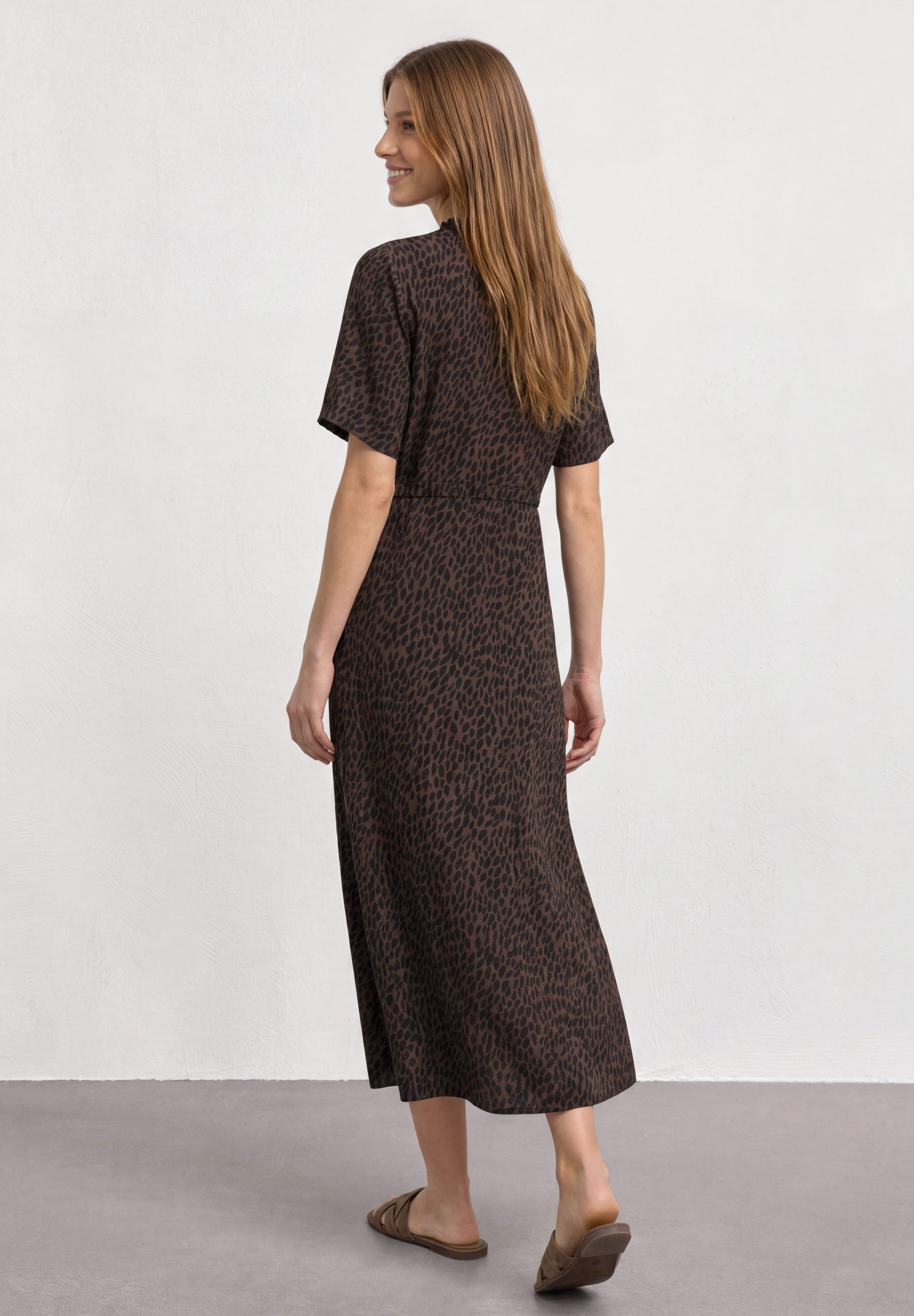 STREET ONE Midikleid mit Animal Print-Mix
