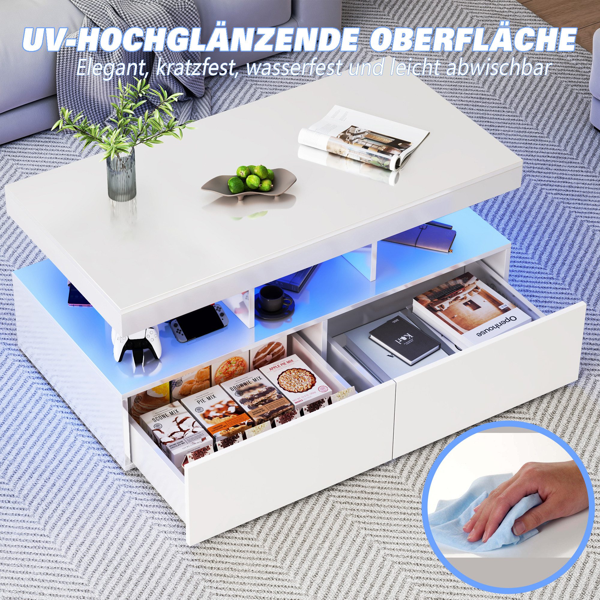 FUROKOY Couchtisch Sofatisch Beistelltisch Wohnzimmer mit günstig online kaufen