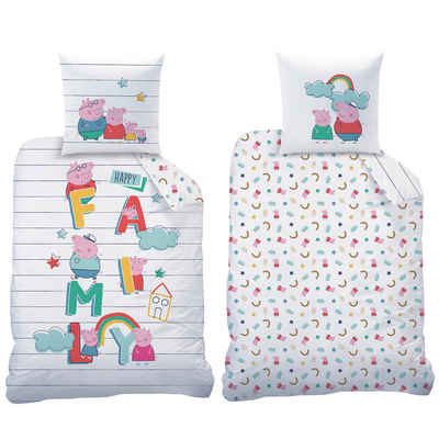 Kinderbettwäsche Peppa Wutz Постільна білизна Family Linon / Renforcé, BERONAGE, 100% Baumwolle, 2 teilig, 135x200 + 80x80 cm