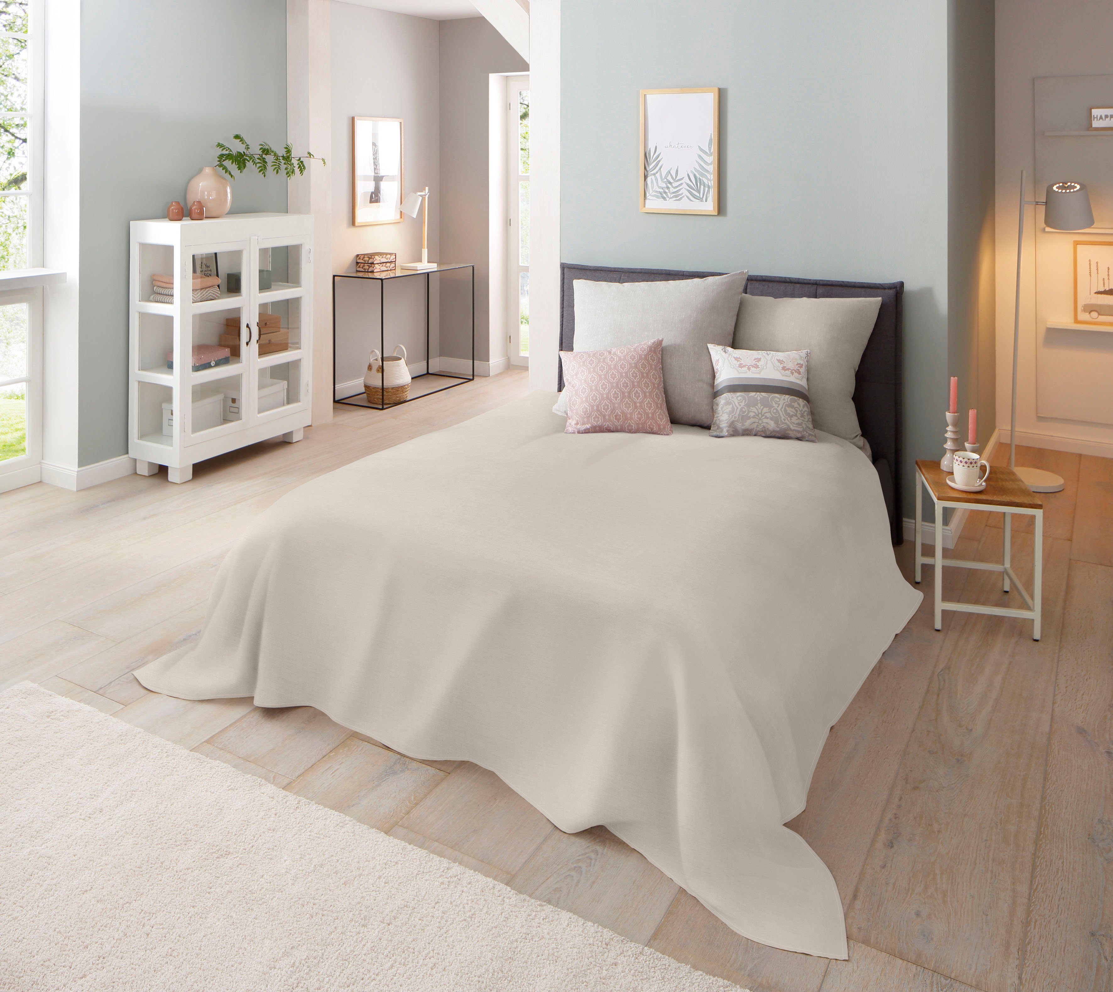 OTTO home Tagesdecke Melli Tagesdecke, Überwurf im Landhausstil, leichter Bettüberwurf ohne Füllung, auch als Tischdecke verwendbar – Bild 4 von 5