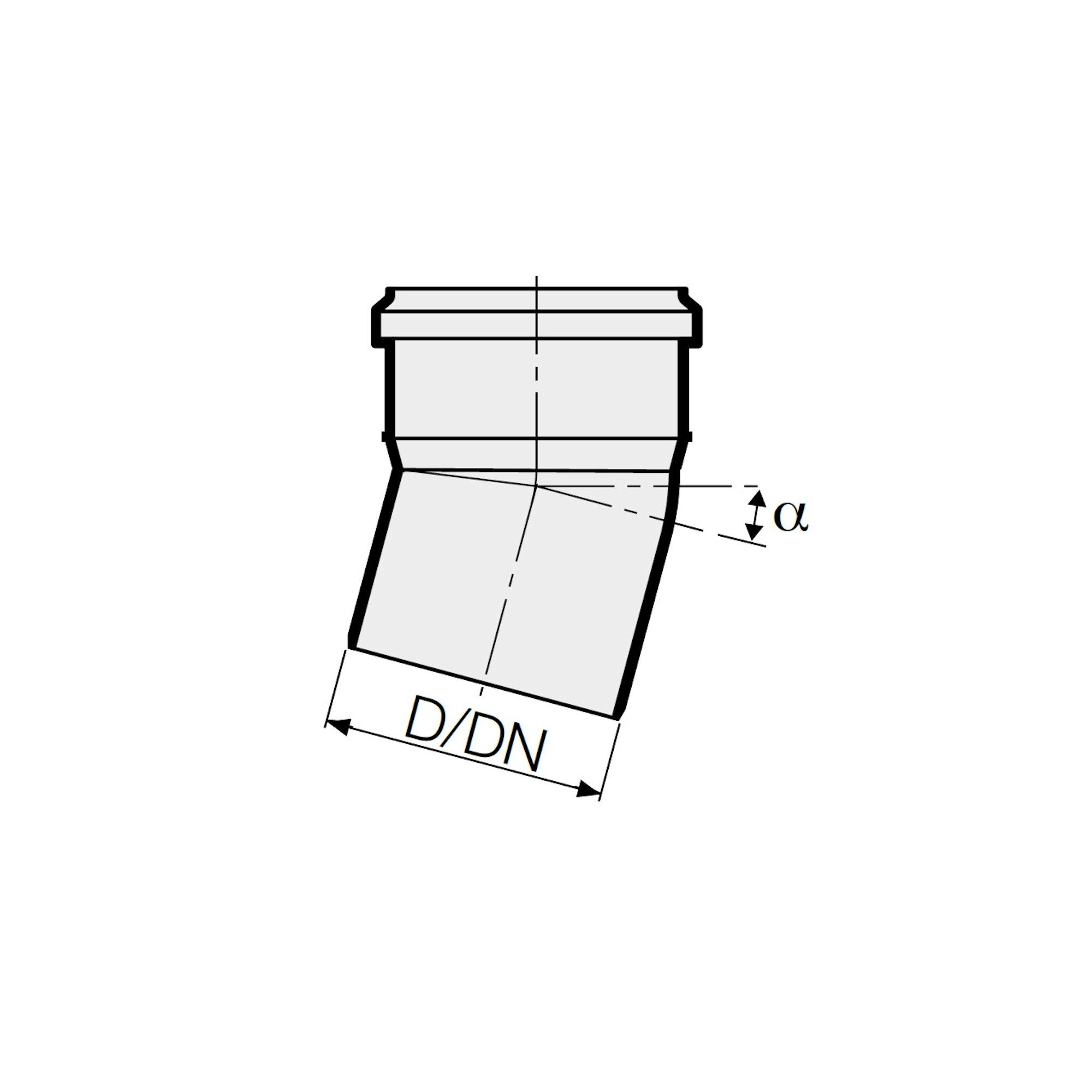 Valsir Ablaufrohr HT Bogen, mit einseitiger Steckmuffe und Gummidichtung, Ø 40 mm