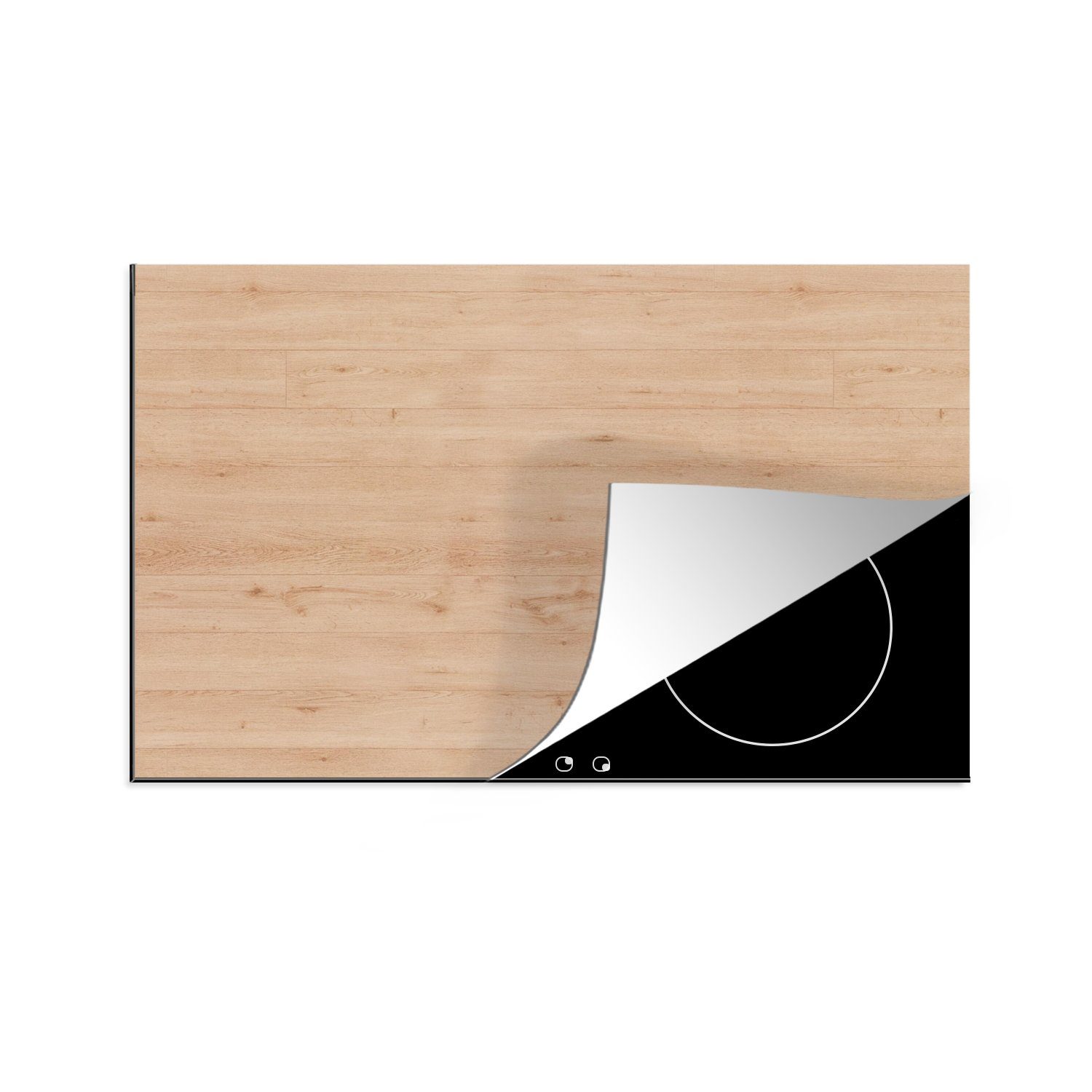 MuchoWow Herdblende-/Abdeckplatte Holz - Muster - Regale, Vinyl, (1 tlg), 81x52 cm, Ceranfeldabdeckung, Arbeitsplatte für küche