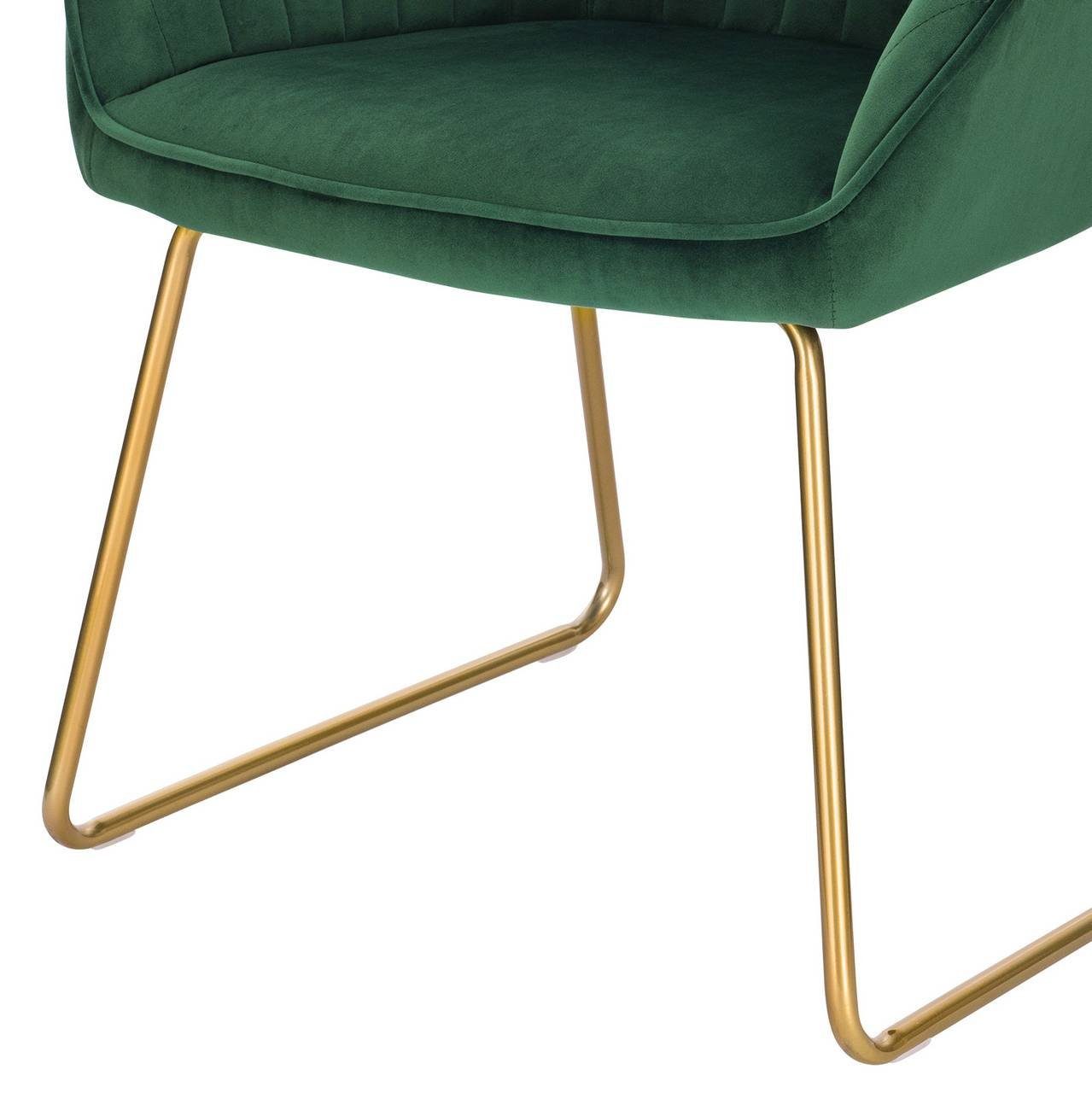 Woltu Esszimmerstuhl (2 Samt, aus dunkelgrün Beine Metall Sitzfläche aus Gold St)