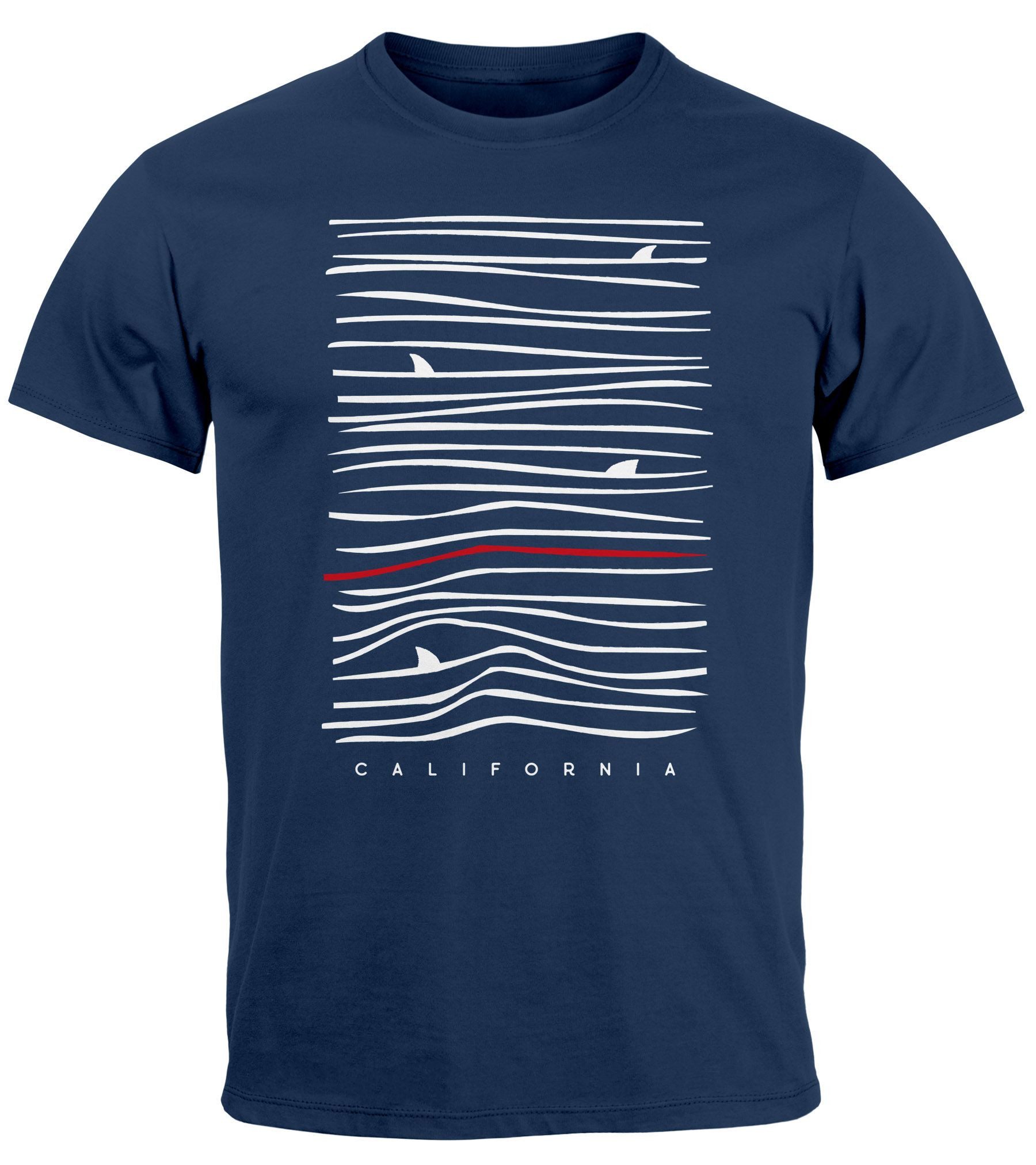 Neverless Print-Shirt Herren T-Shirt Frontprint Minimalismus günstig online kaufen